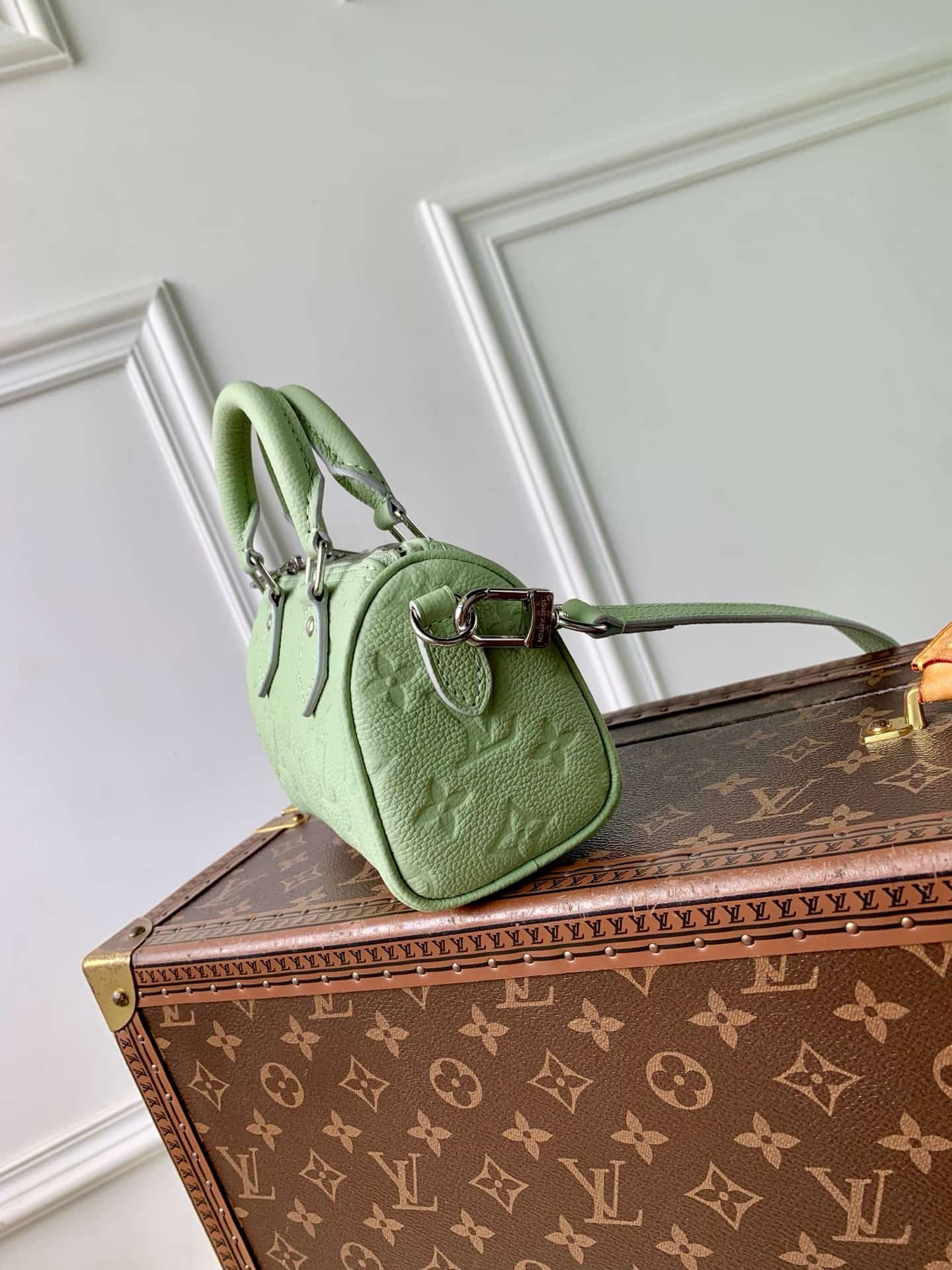 Louis Vuitton Nano Speedy Minty Cowhide leather M2A387 High