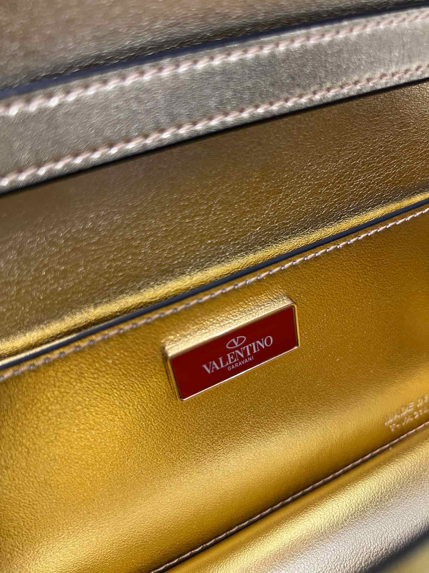 Valentino Garavani DeVain Embroidered Velvet Shoulder Bag Mid