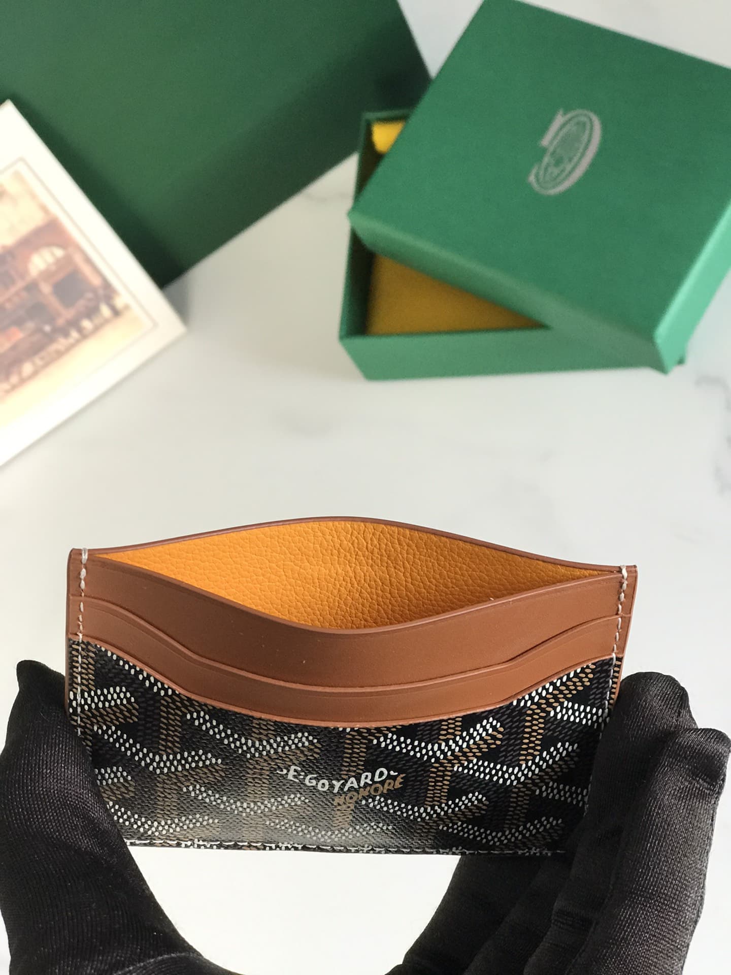 Goyard Saint Sulpice Card Wallet Black & Tan High