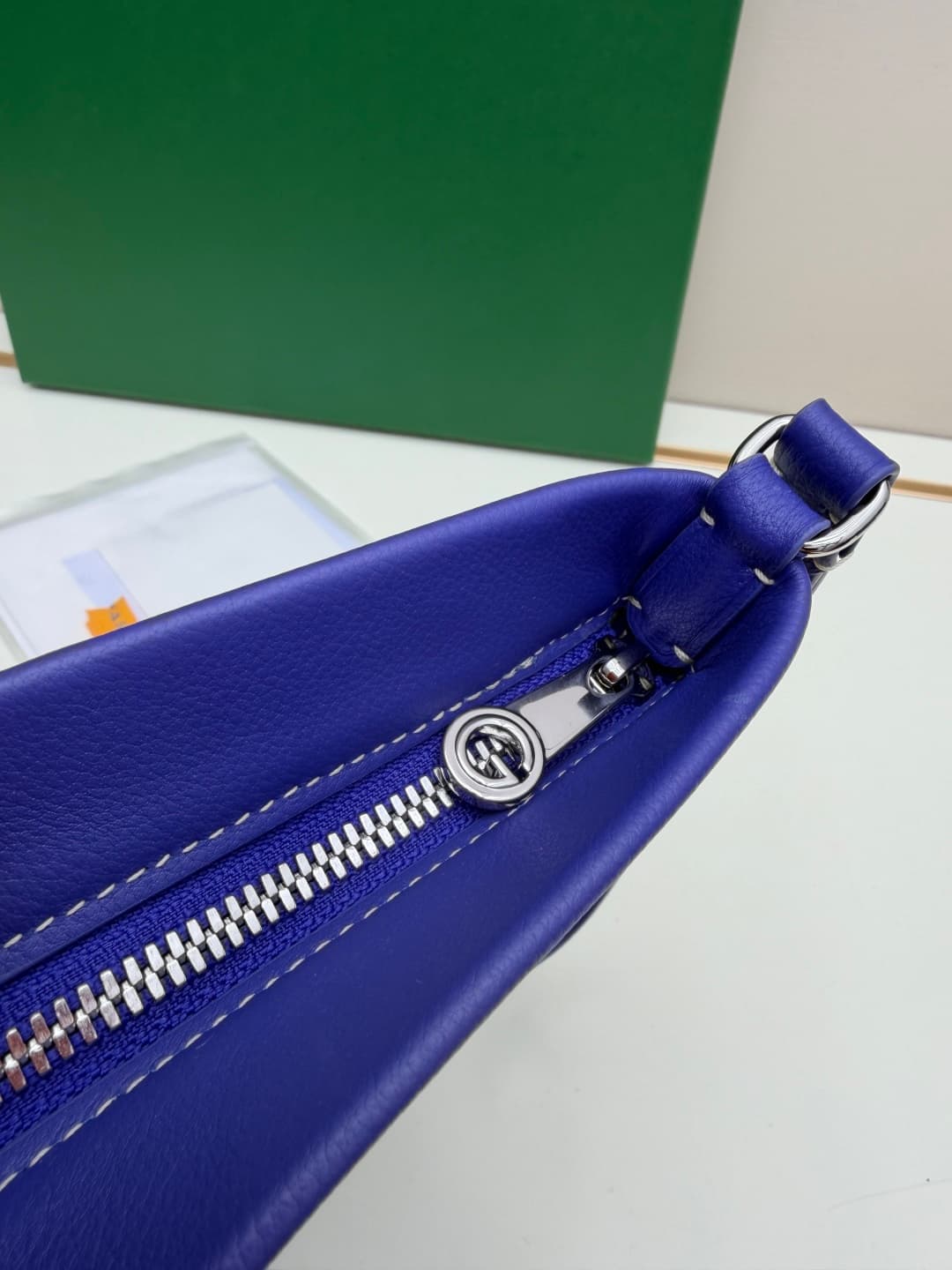 Goyard Conti pouch Goyardine canvas and Chevroches Calfskin Blue High