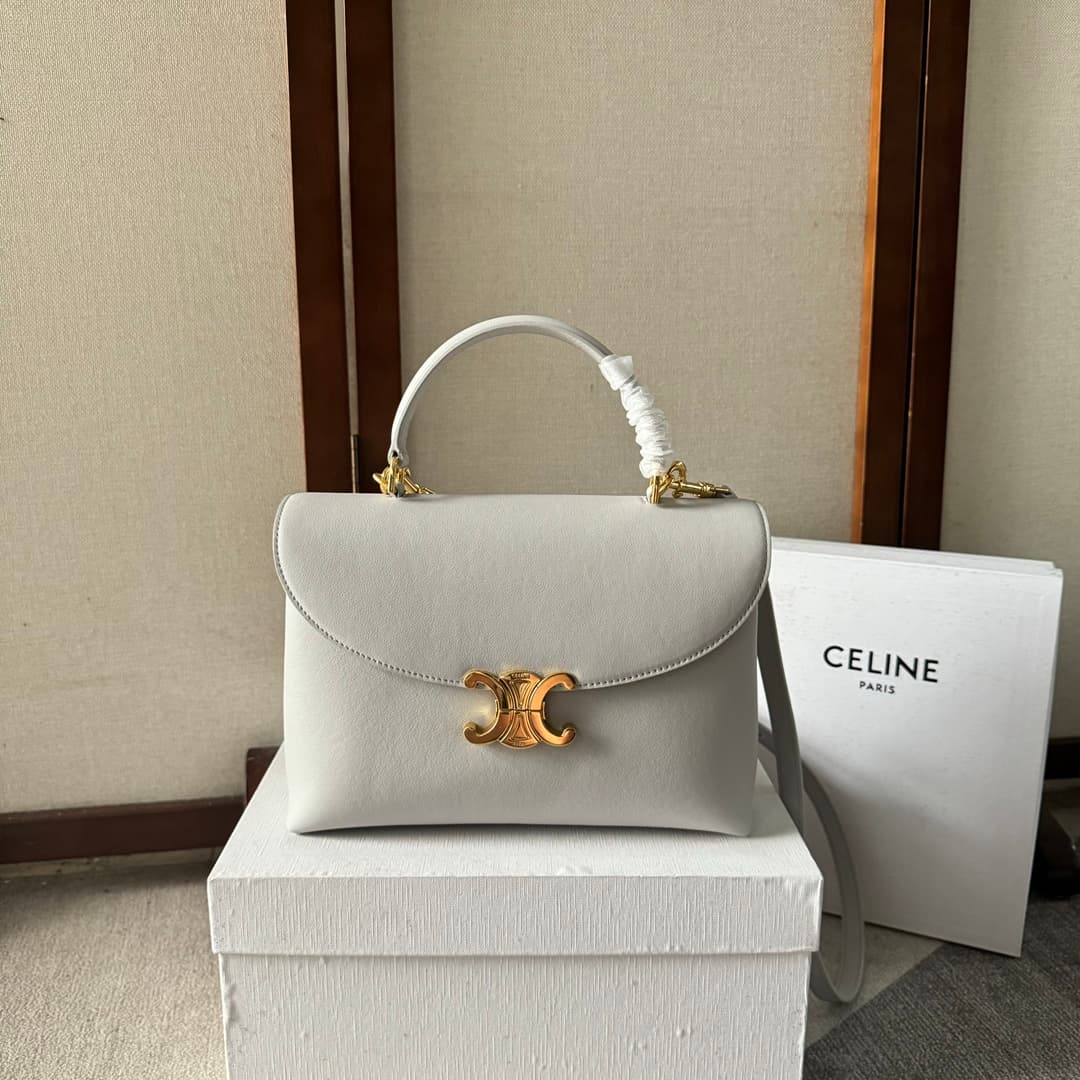 Celine Small Nino bag in Light Grey Supple Calfskin High