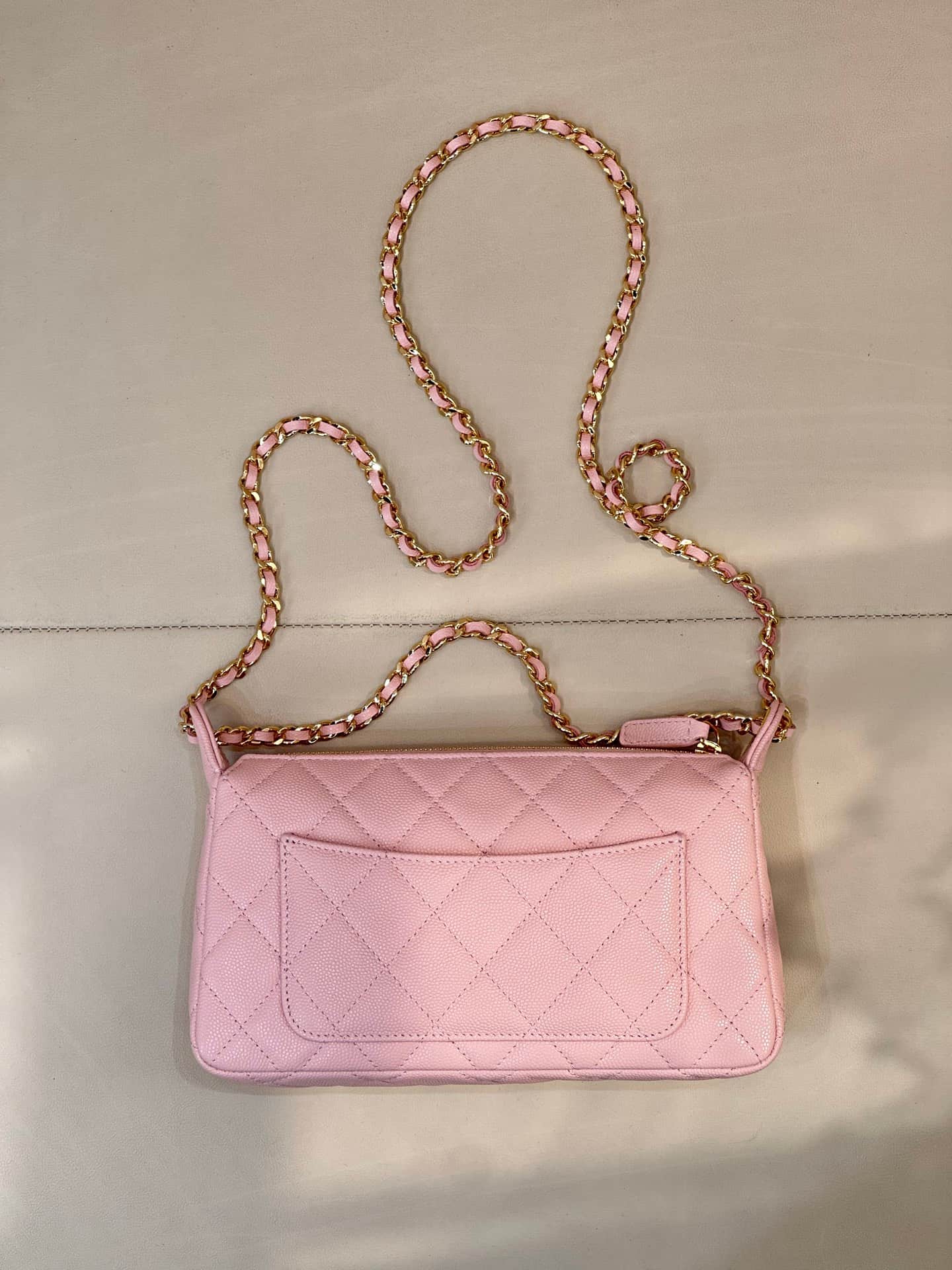 Chanel Hobo Bag Grained Calfskin & Gold-tone Metal Pink AP5023 TOP