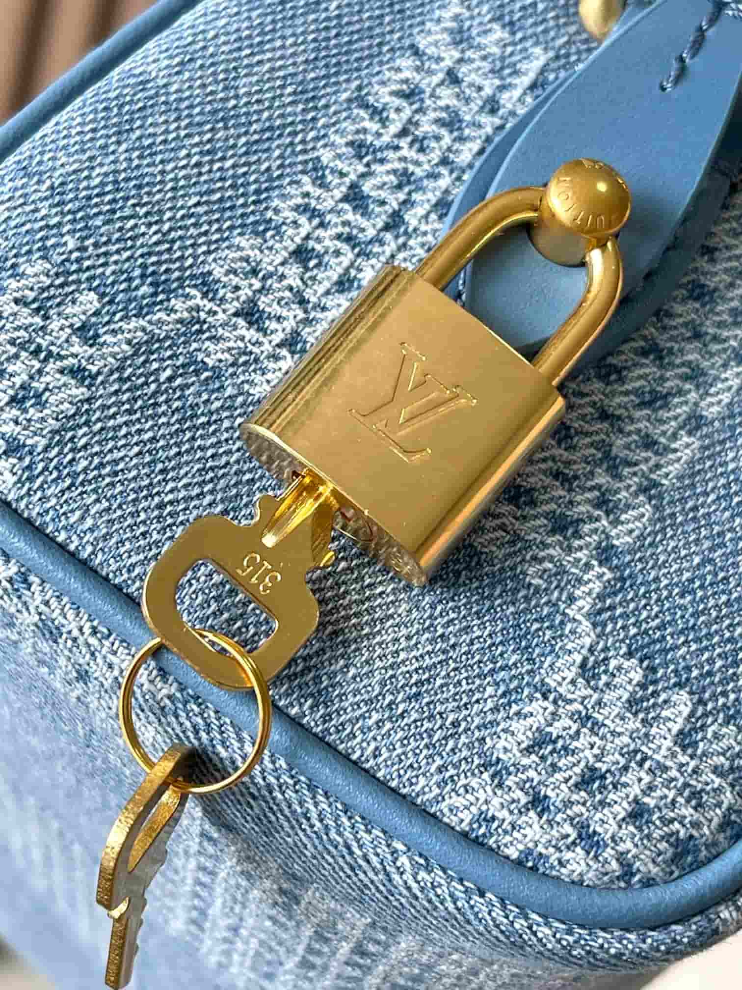 Louis Vuitton Speedy 18 Bandoulière Damier Denim Blue N00208 TOP