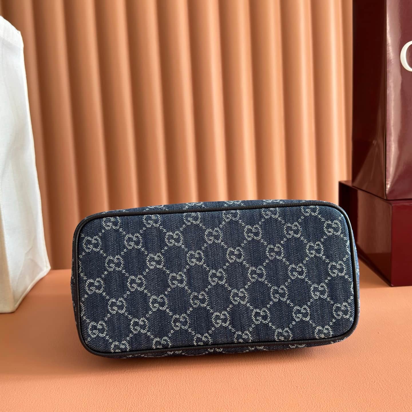 Gucci Tribeca small tote bag dark blue GG denim 875236 High