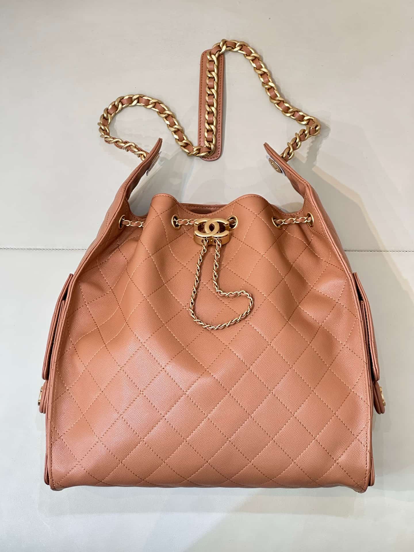 Chanel 25 Medium Hobo handbag AS5311 Grained Calfskin & Gold-tone Metal Brown TOP