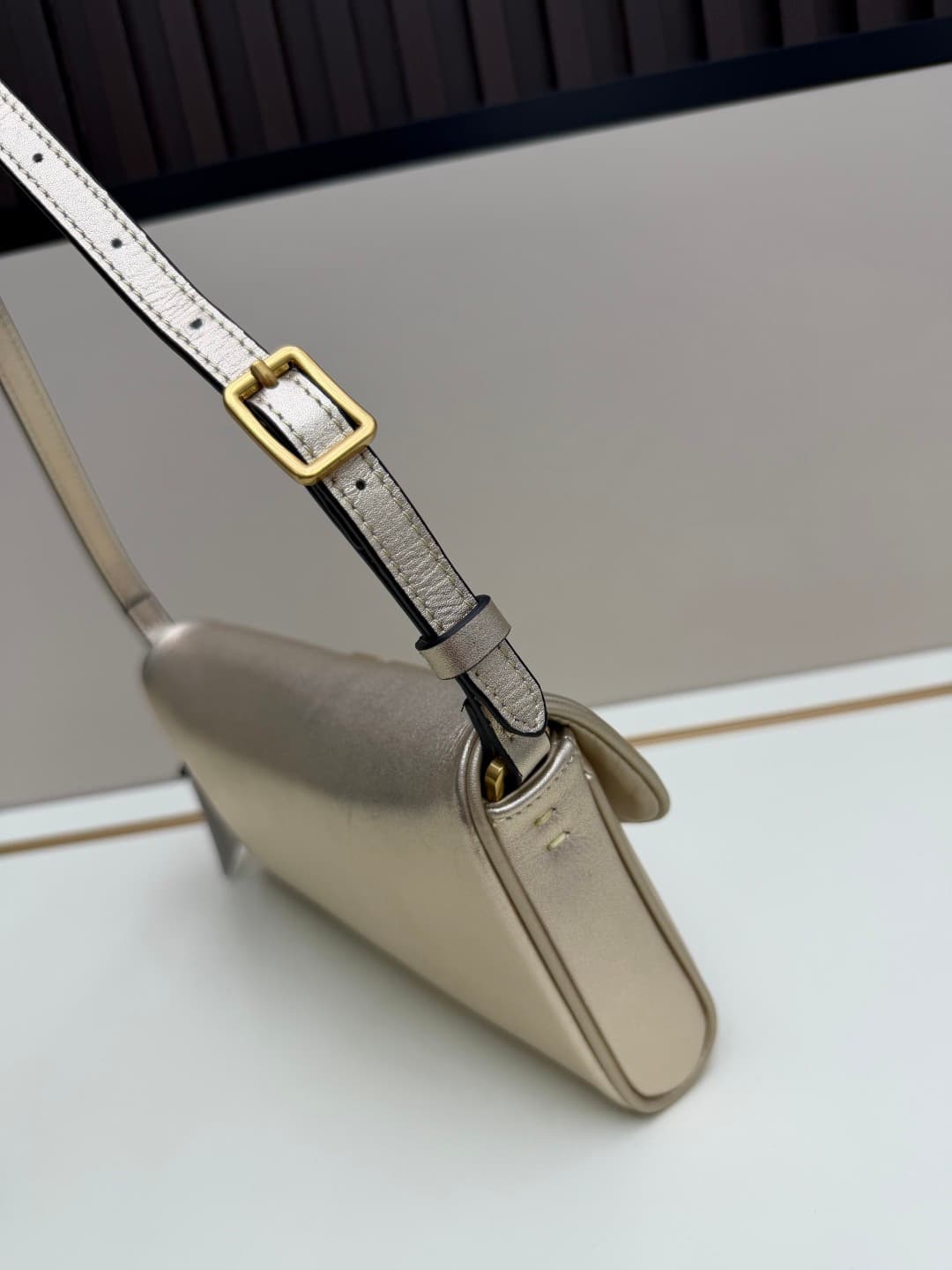 Valentino Garavani Devain Small Nappa Shoulder Bag Gold High