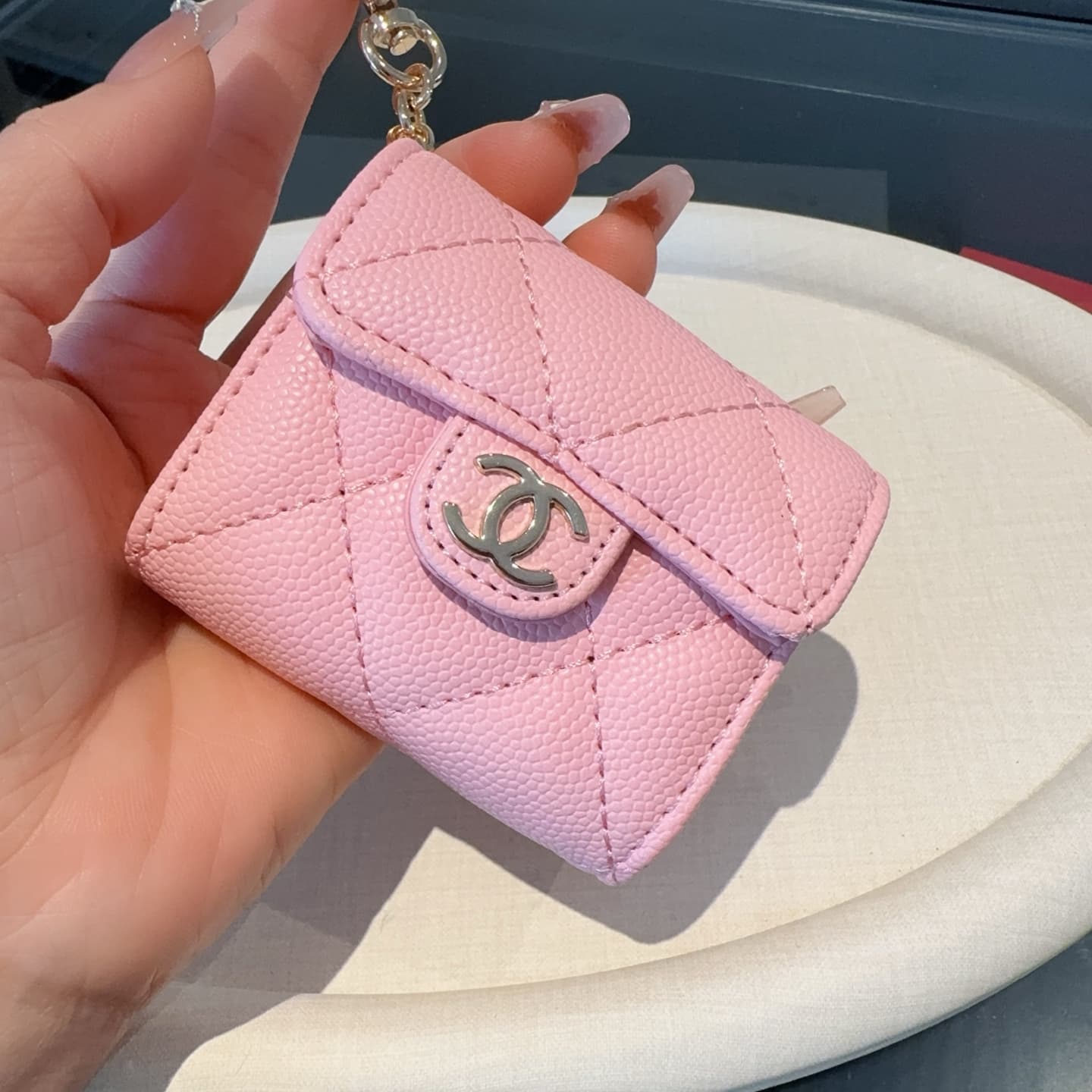Chanel Caviar Quilted Headphone bag  With Chain