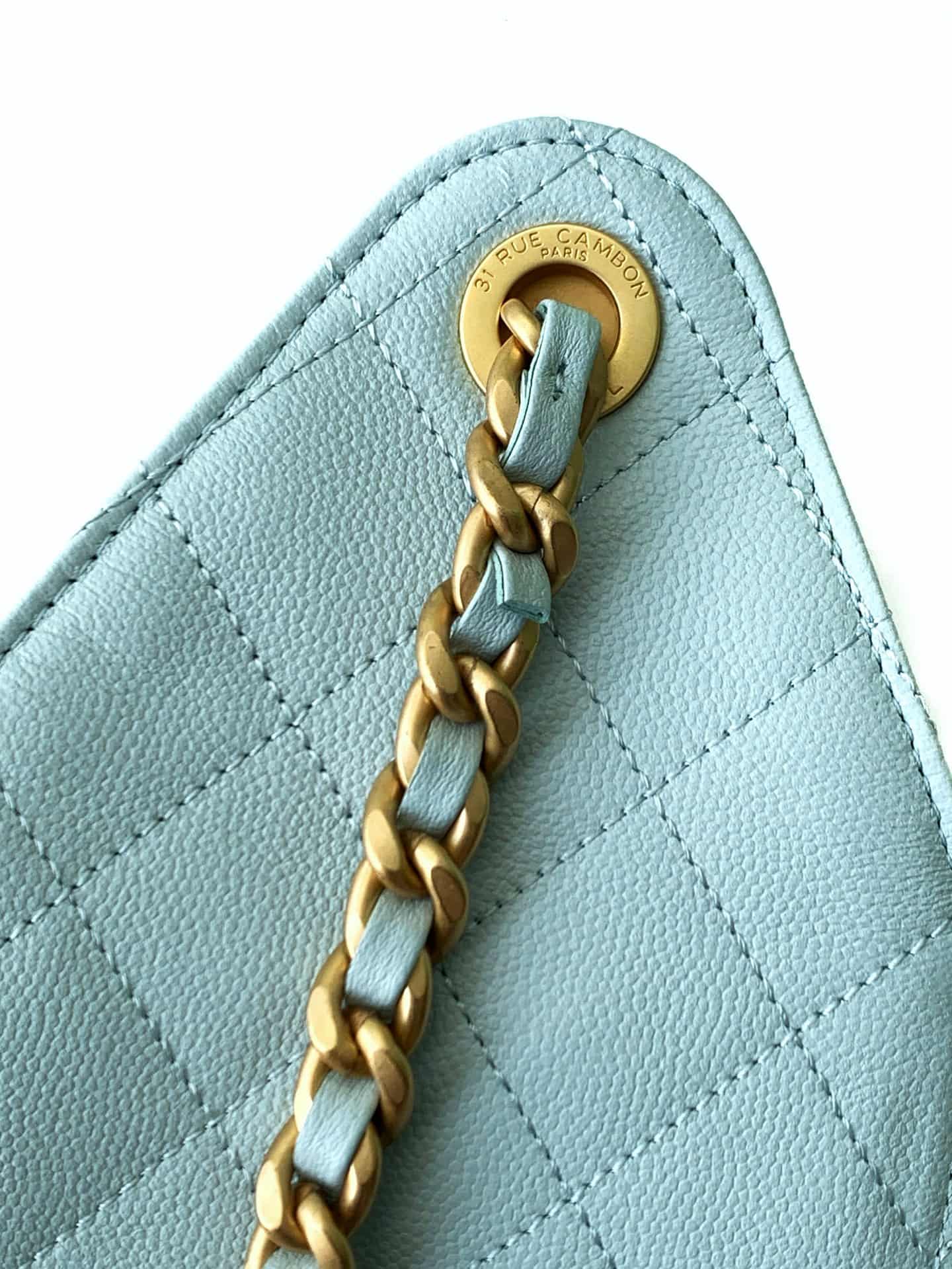 Chanel 25 Medium Hobo Medium handbag AS5311 Grained Calfskin & Gold-tone Metal Light Blue A