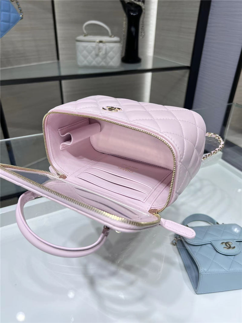 Chanel VANITY WITH CHAIN AP2199 Lambskin & Gold-Tone Metal Pink High