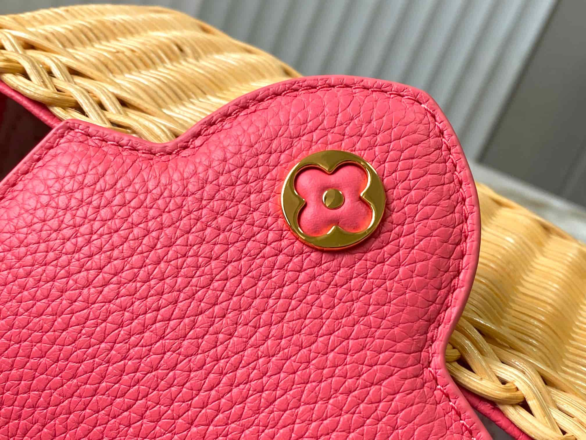 Louis Vuitton Capucines Mini Rattan and cowhide leather M26005 Pink Top
