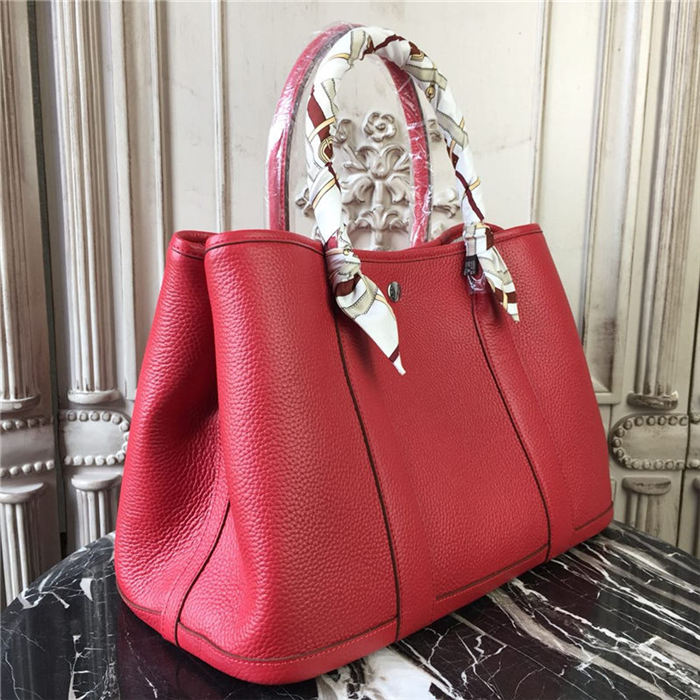 Hermes Garden Party 30/36 Bag Calfskin In Red High