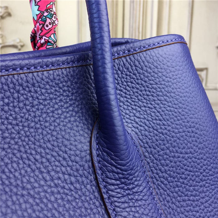 Hermes Garden Party 30/36 Bag Calfskin In Royal Blue High