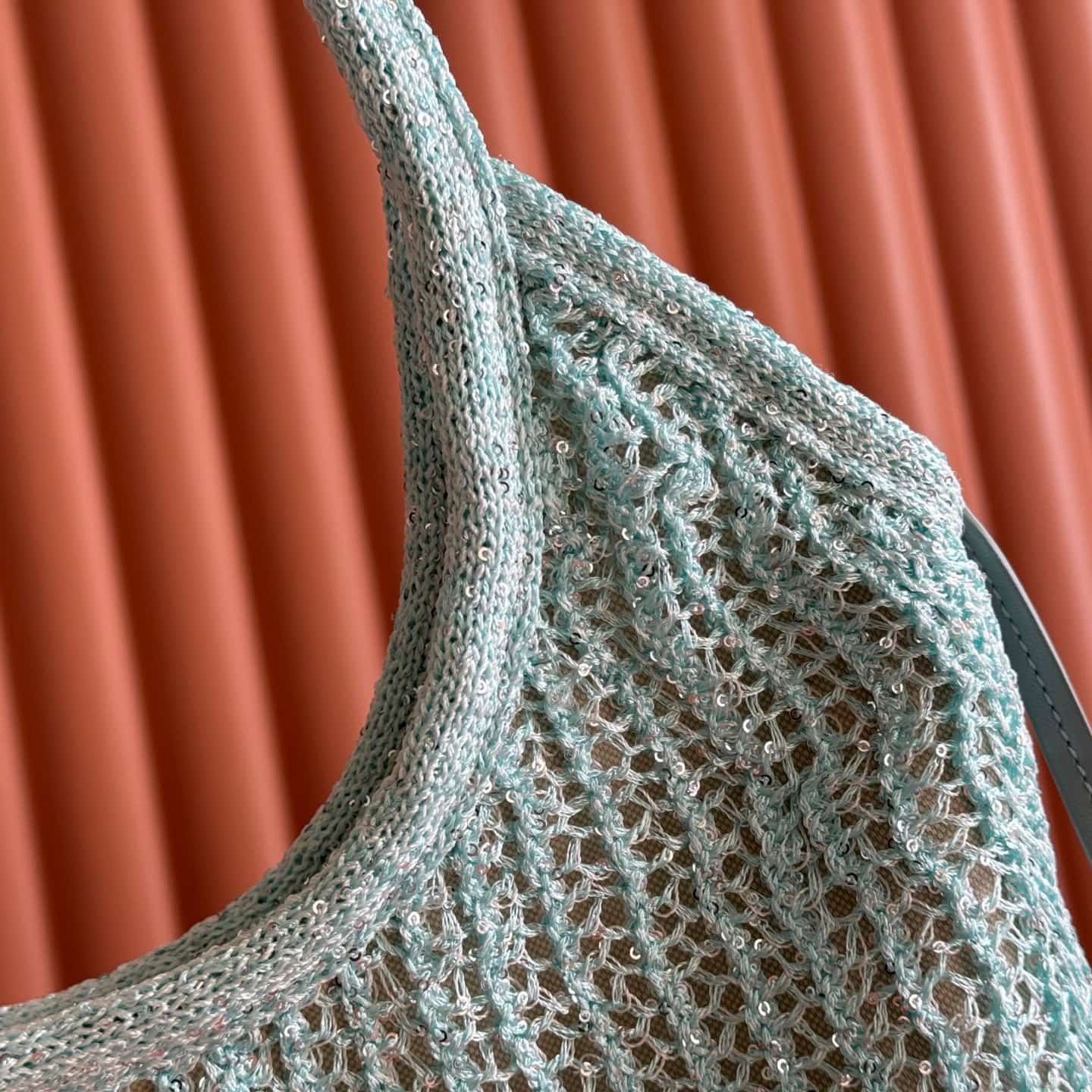 Miu Miu Ivy sequin mesh bag Anise 5BG231 TOP