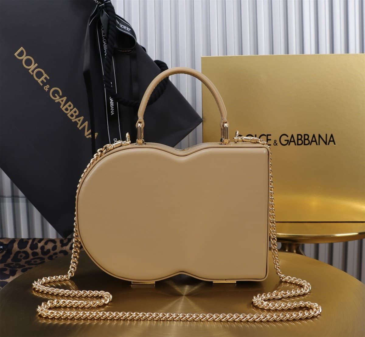 Dolce & Gabbana beige leather DG Logo handbag high