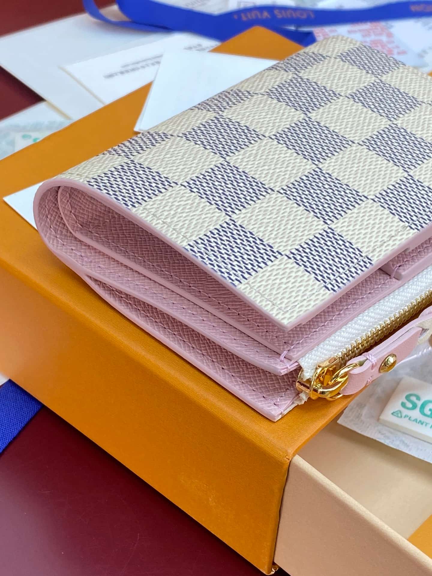 Louis Vuitton Lisa Wallet Damier Azur/Light Bliss/Cream Coated canvas N40921 High