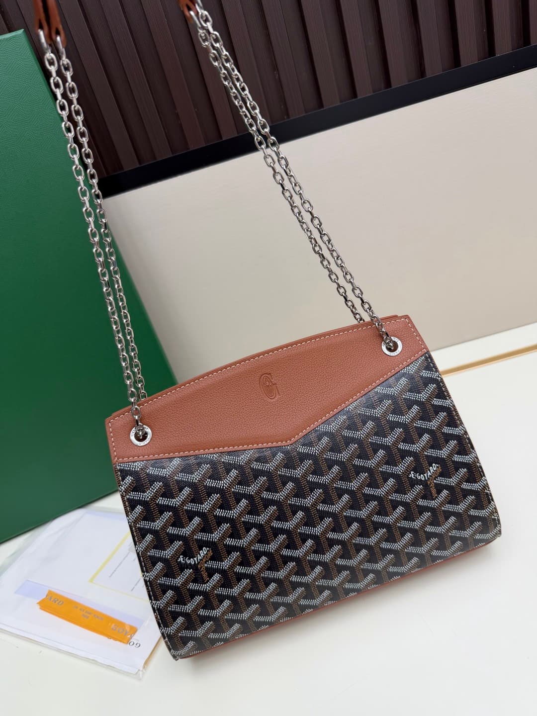 Goyard Rouette Structure bag in Brown Goyardine Canvas High