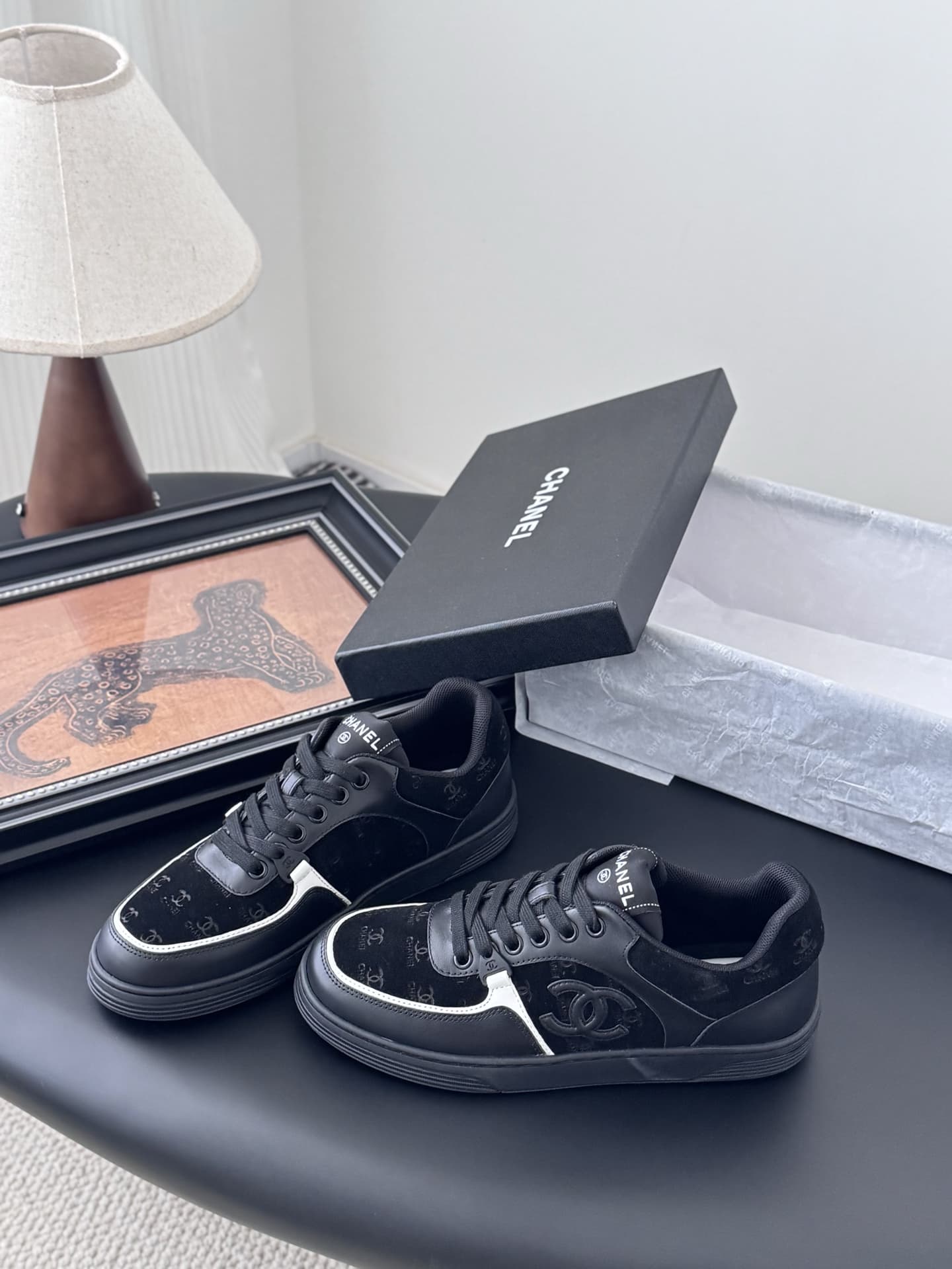 Chanel Suede Kidskin CC Sneaker  Shoes Women