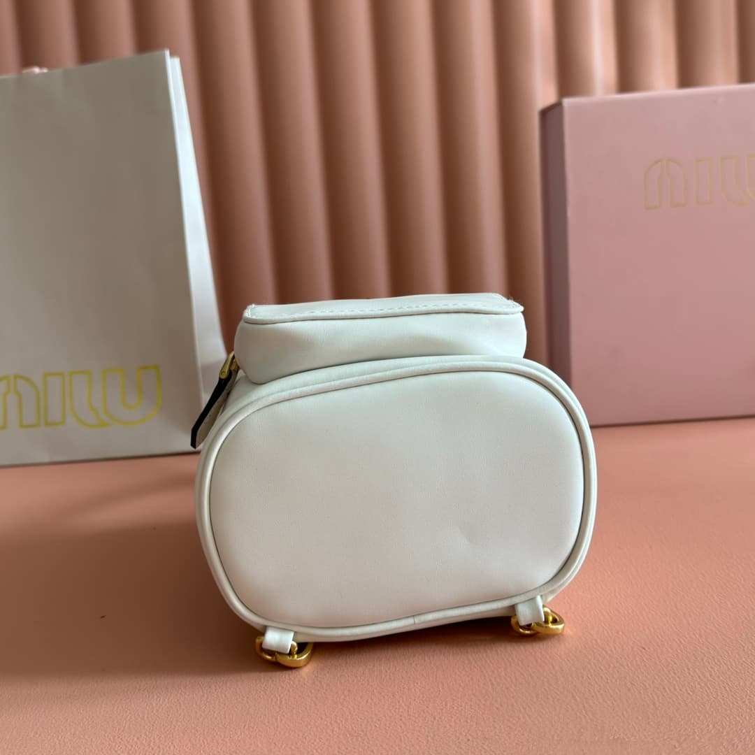 Miu Miu Calfskin Leather backpack White 5BZ045 High