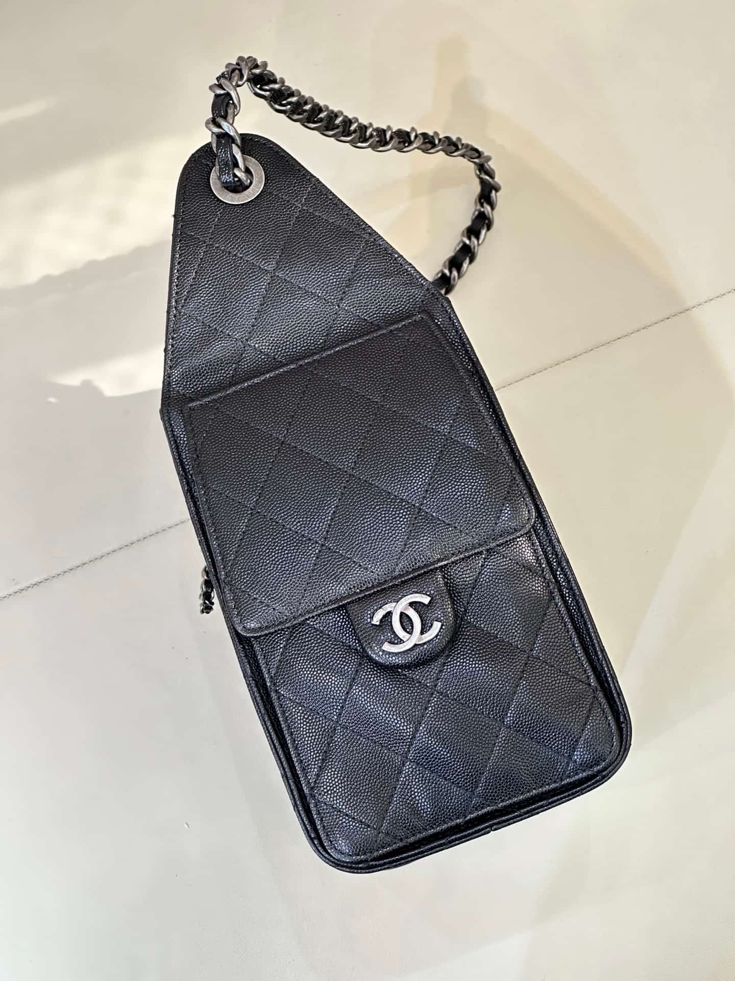 Chanel 25 Small Hobo handbag AS5293 Grained Calfskin & Silver-tone Metal Black TOP