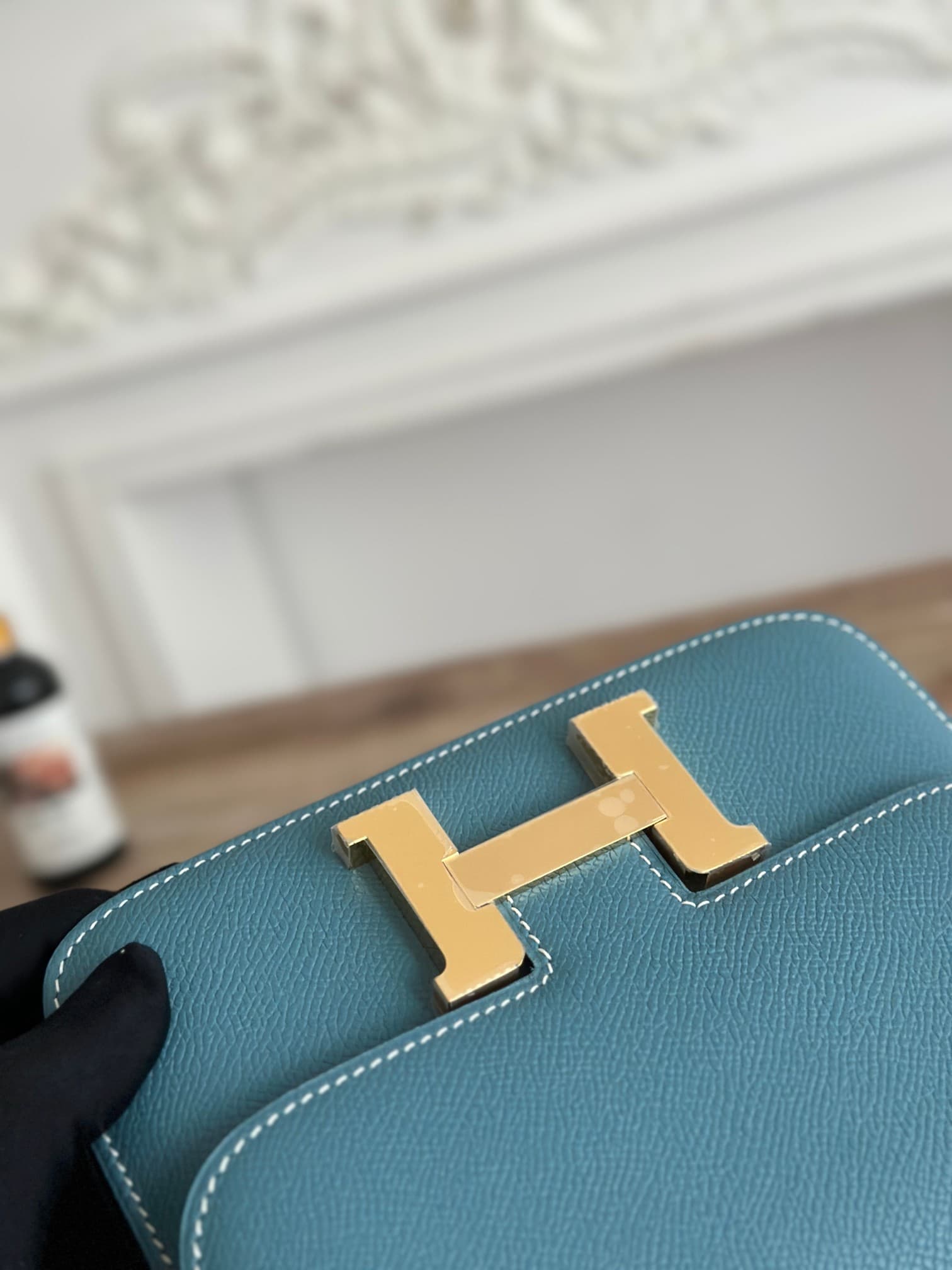 Hermes Mini Constance 18cm Epsom Bag WAX Denim Fonce High