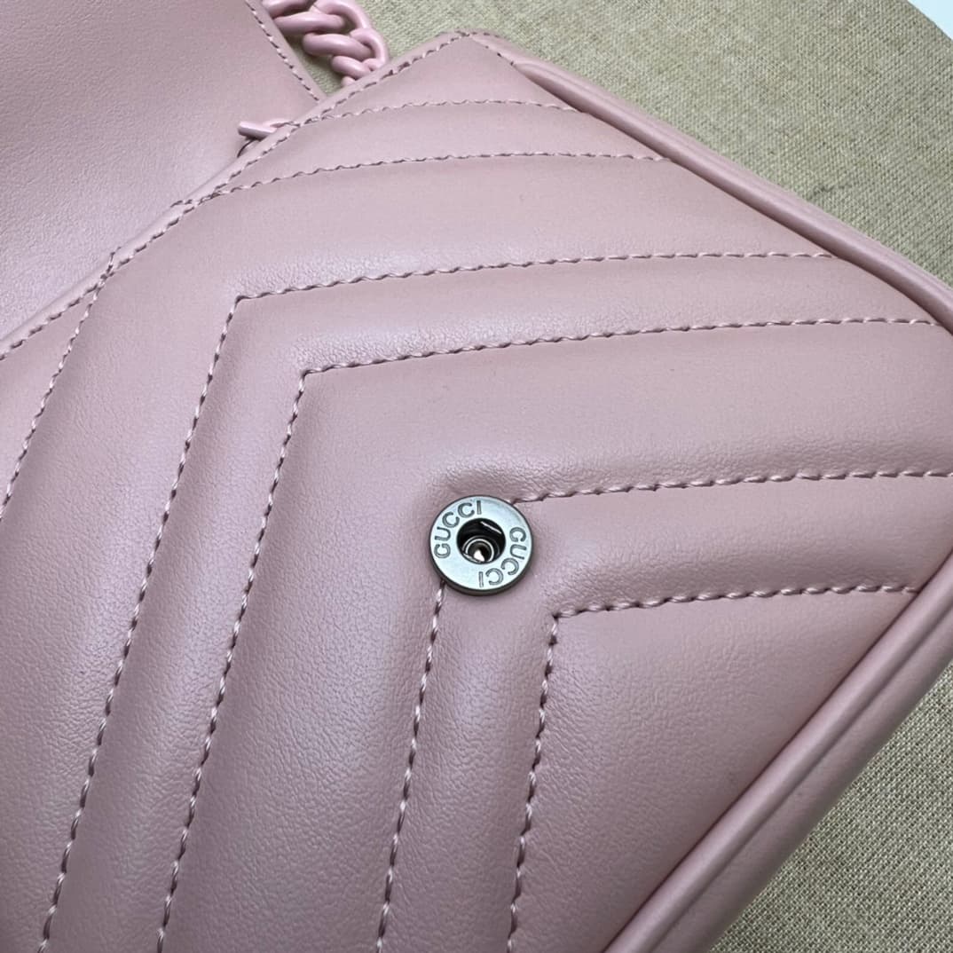 Gucci GG Marmont belt bag ‎739599 pink High