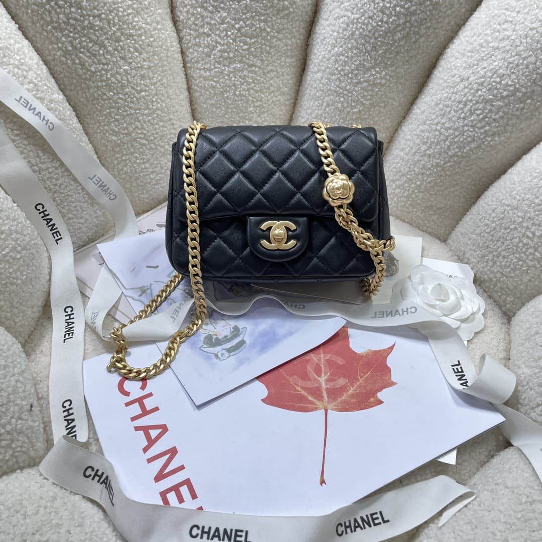 Chanel SUPERMINI FLAP BAG AS4040 Lambskin & Gold-Tone Metal Black A