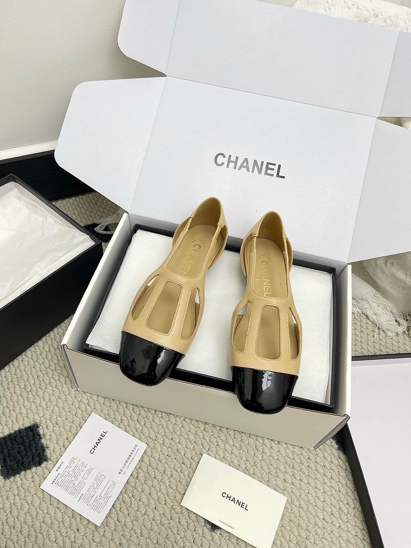 Chanel Slingback Flats Shoes Women