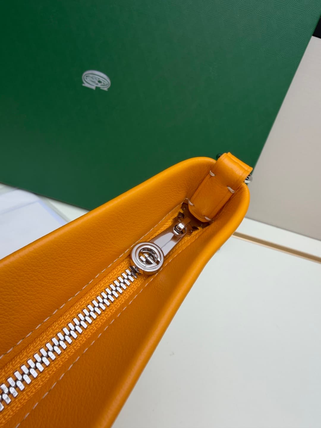 Goyard Conti pouch Goyardine canvas and Chevroches Calfskin Yellow High