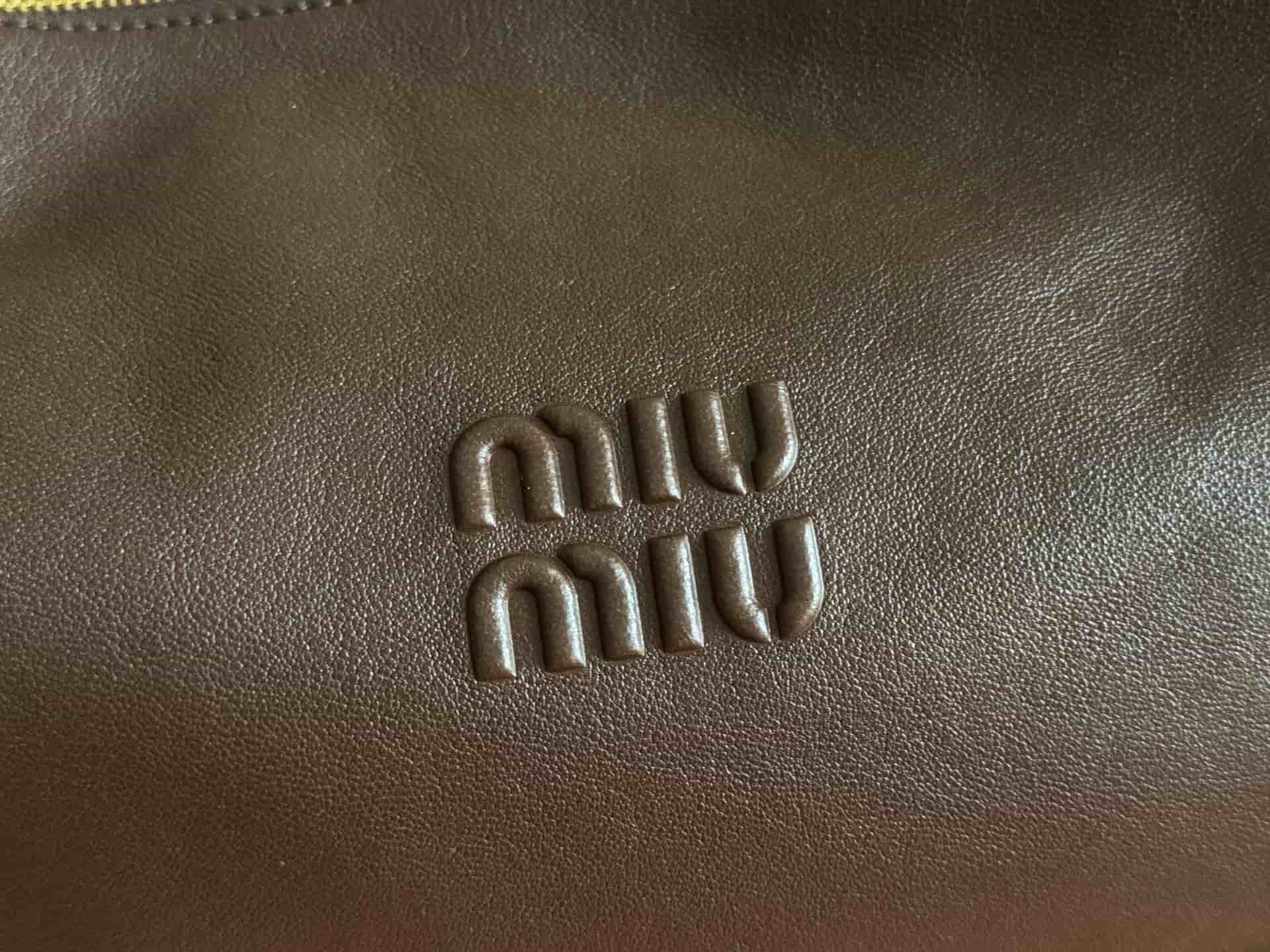Miu Miu Spirit nappa leather bag Dark Brown 5BC217 High