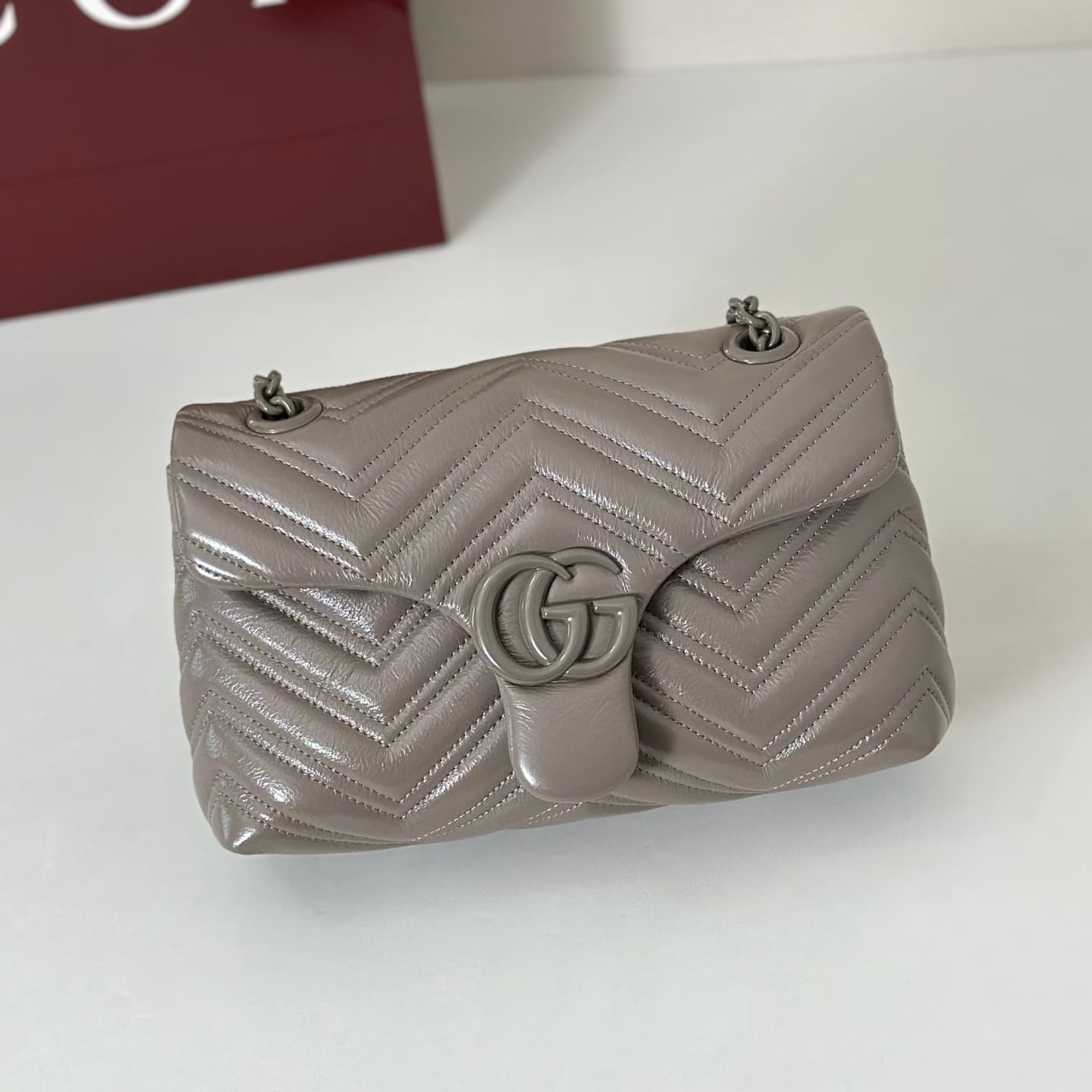 Gucci GG Marmont Small Shoulder Bag 855371 Grey High