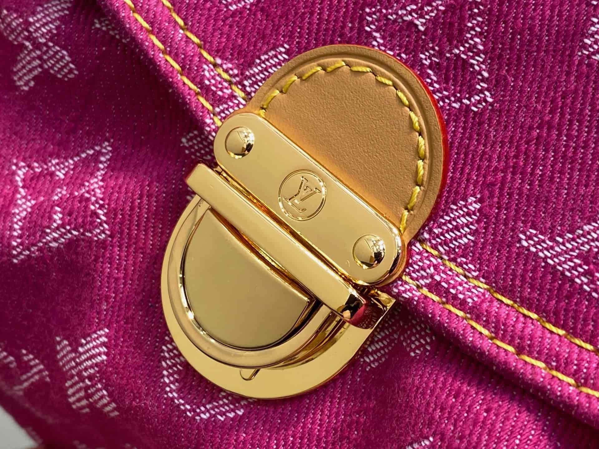 Louis Vuitton Monogram Fuchsia Denim Mini Pleaty Bag M95216 High