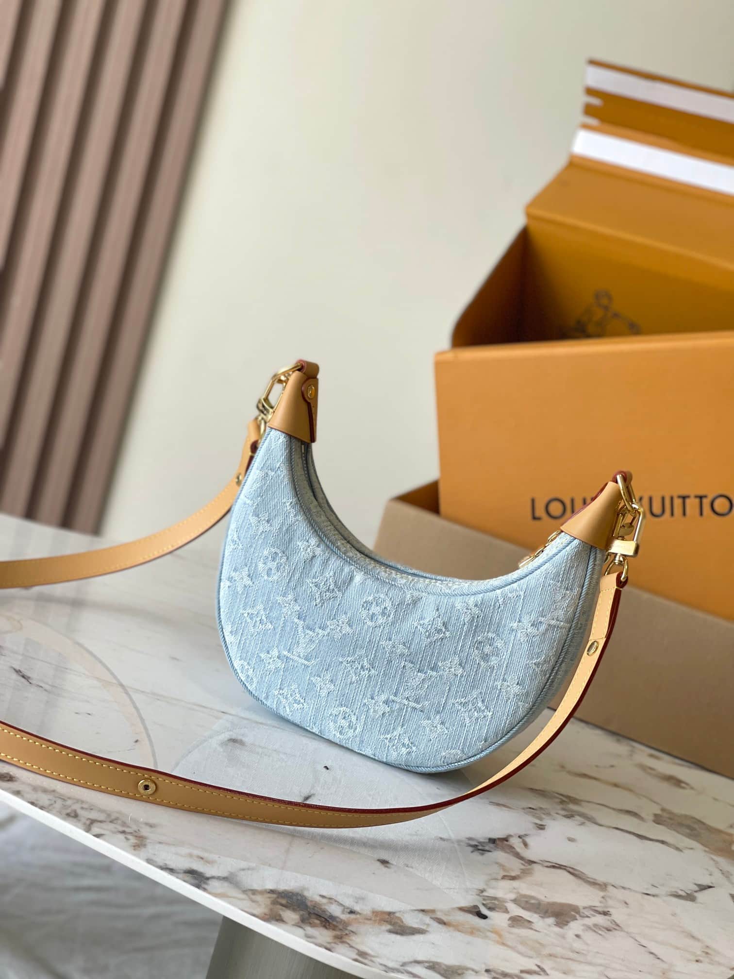 Louis Vuitton Loop Sky Blue Denim M24846 TOP