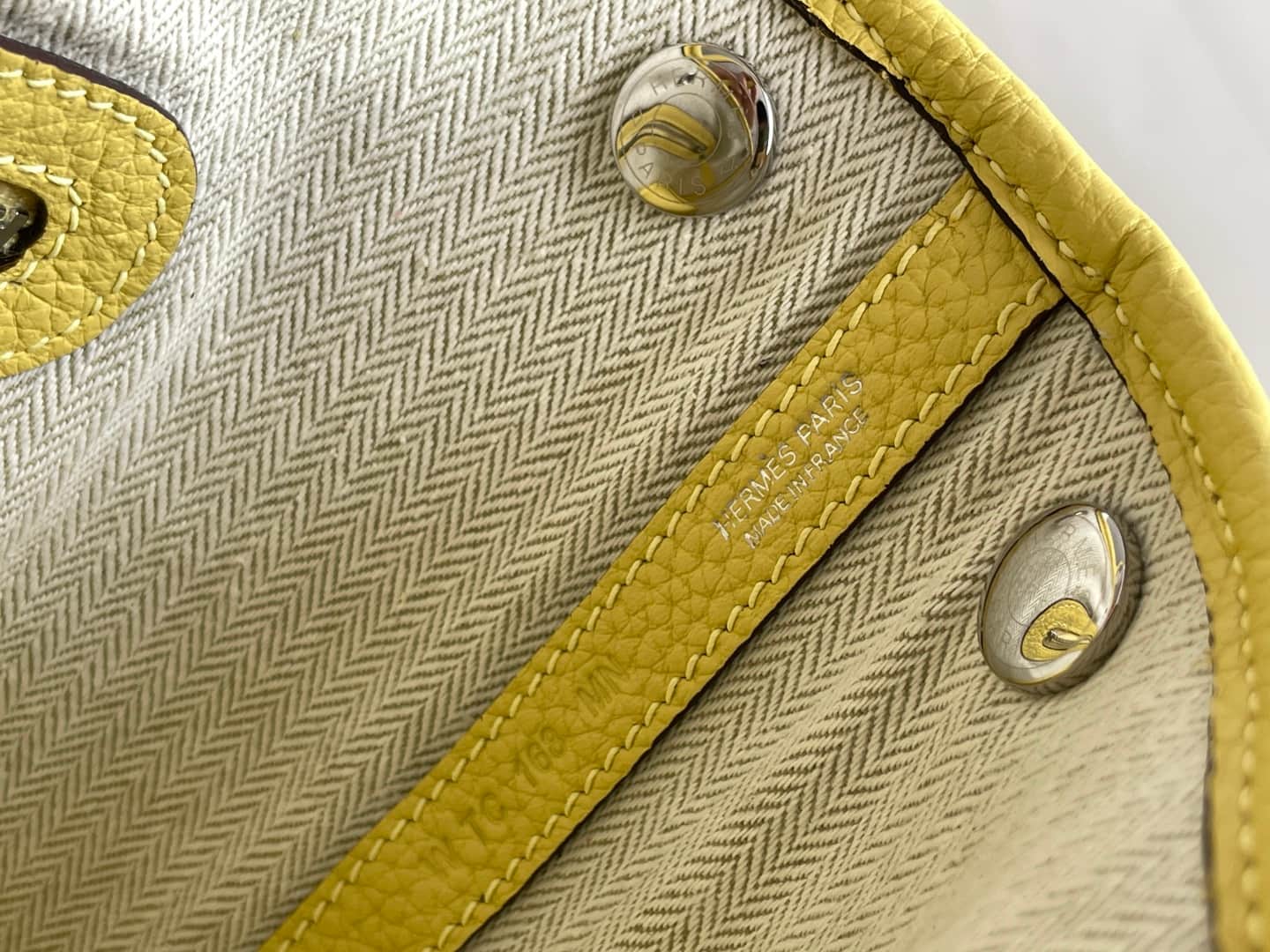 Hermes Garden Party 23 bag in Jaune Poussin Togo Leather WAX High