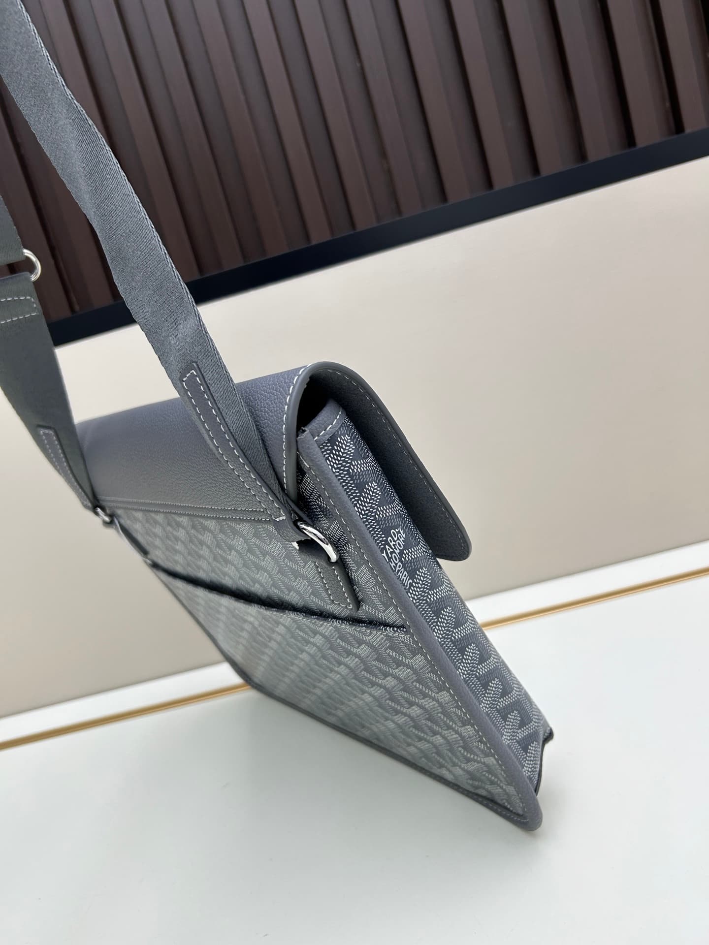Goyard Coursier Messenger Bag Grey Mid