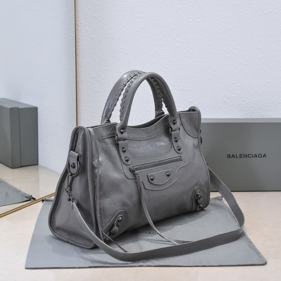 WOMEN'S LE CITY Medium Bag Black Metal Grey High