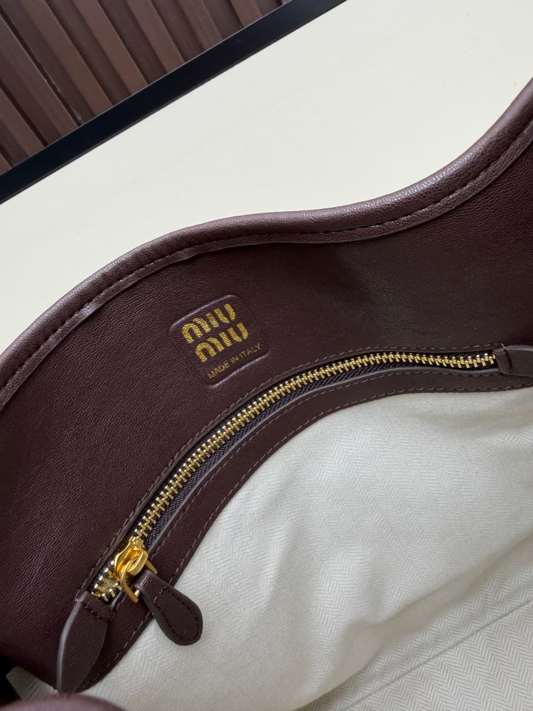 Miu Miu Aventure Calfskin Leather Bucket Bag Dark Brown High