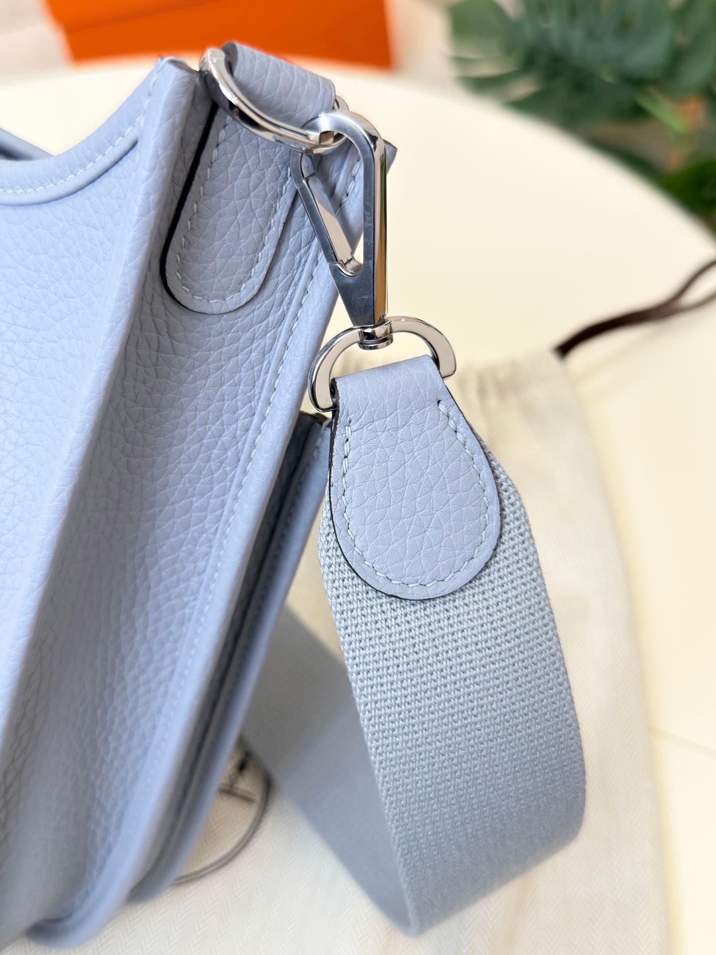 Hermes Evelyne Mini 23 Bag Calfskin In Puppet Gray WAX High