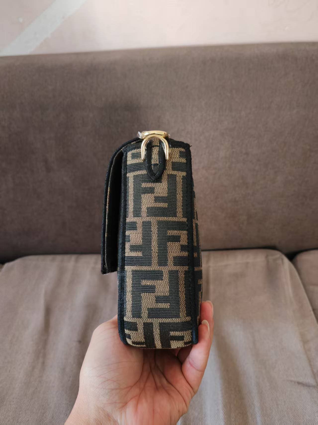 LARGE BAGUETTE fabric bag Brown High