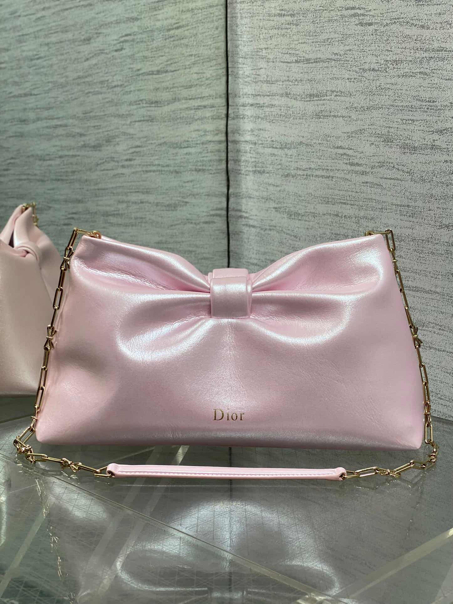 Medium Dior Bow Bag Pink Leather High