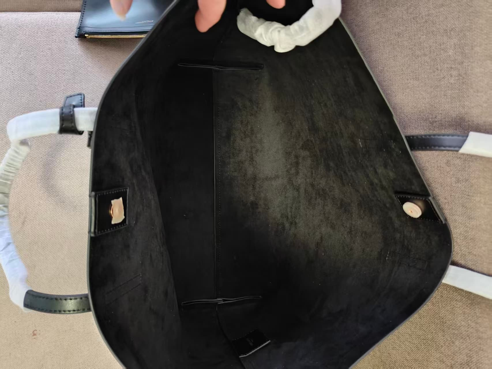 Saint Laurent Shopping Bag in Black Leather High