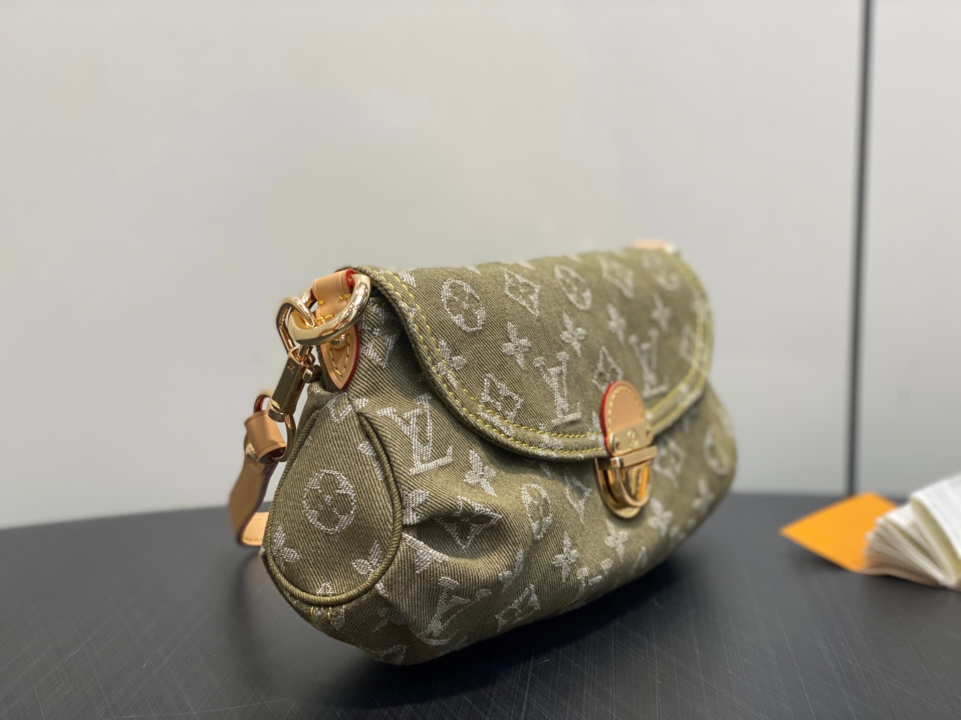 Louis Vuitton Monogram Khaki Denim Mini Pleaty Bag M95217 High