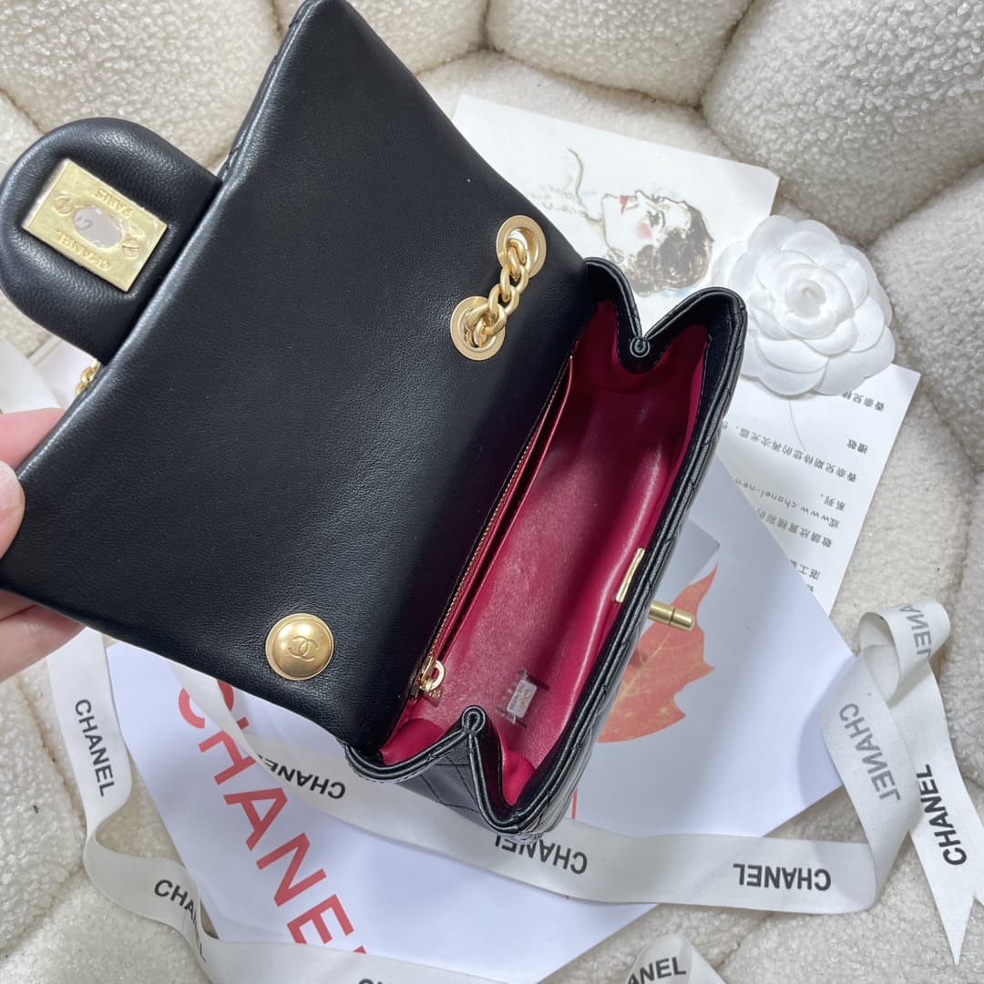 Chanel SUPERMINI FLAP BAG AS4040 Lambskin & Gold-Tone Metal Black A