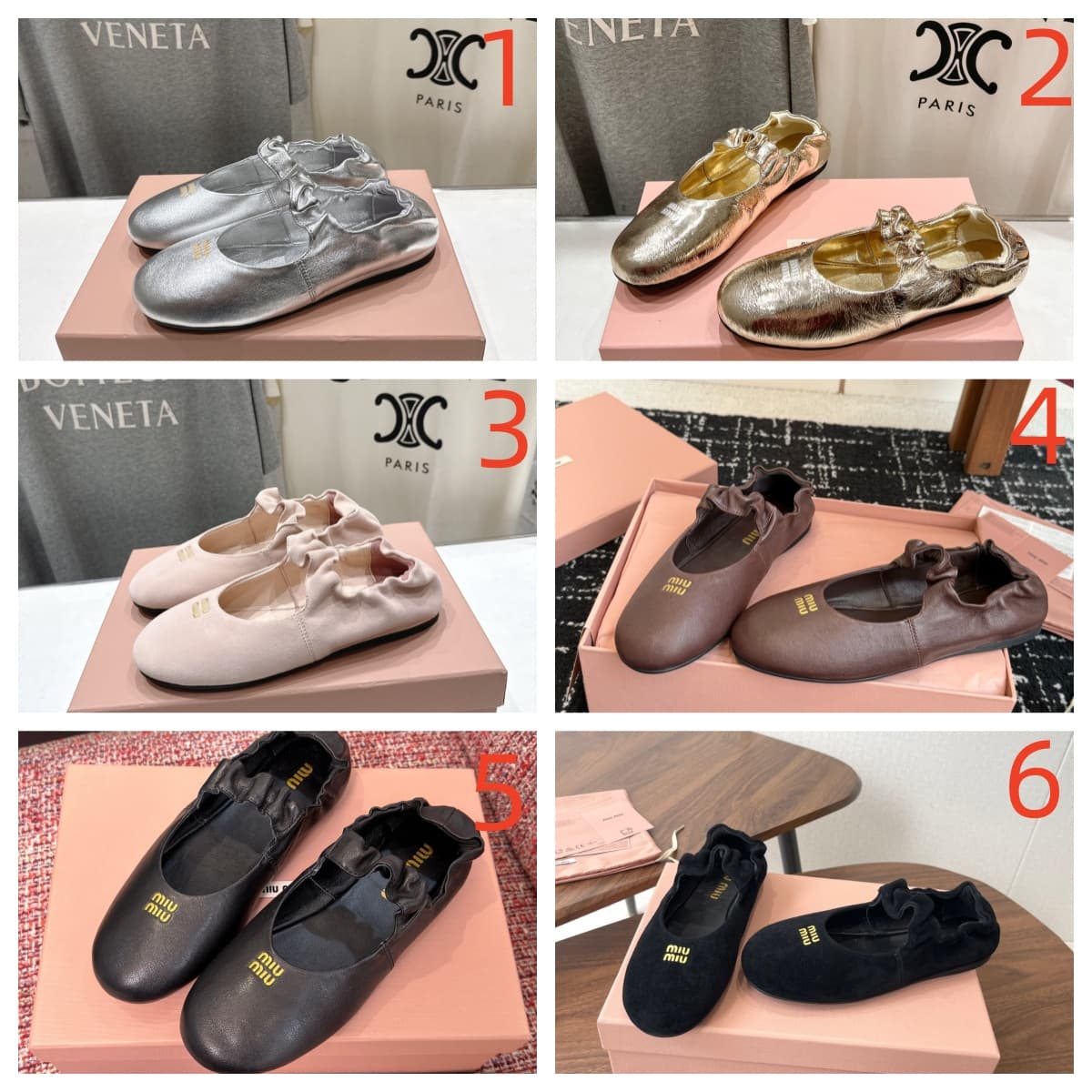 Miu Miu Ruches Ballerinas Flat Shoes Women