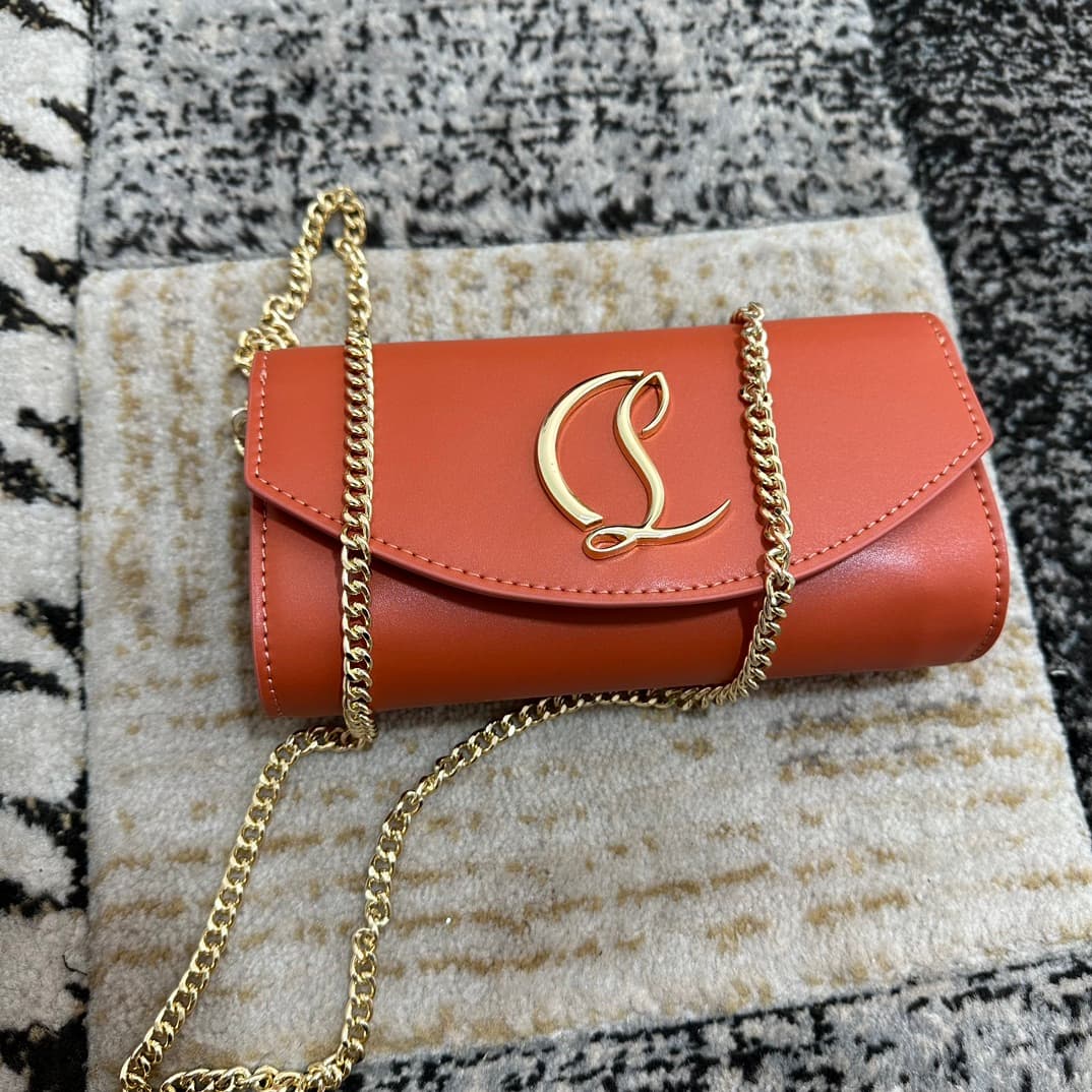 Christian Louboutin Loubi54 leather shoulder bag in orange High