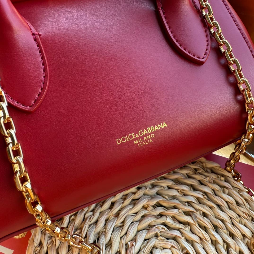 Dolce & Gabbana Mini Marlene Day leather tote bag red High