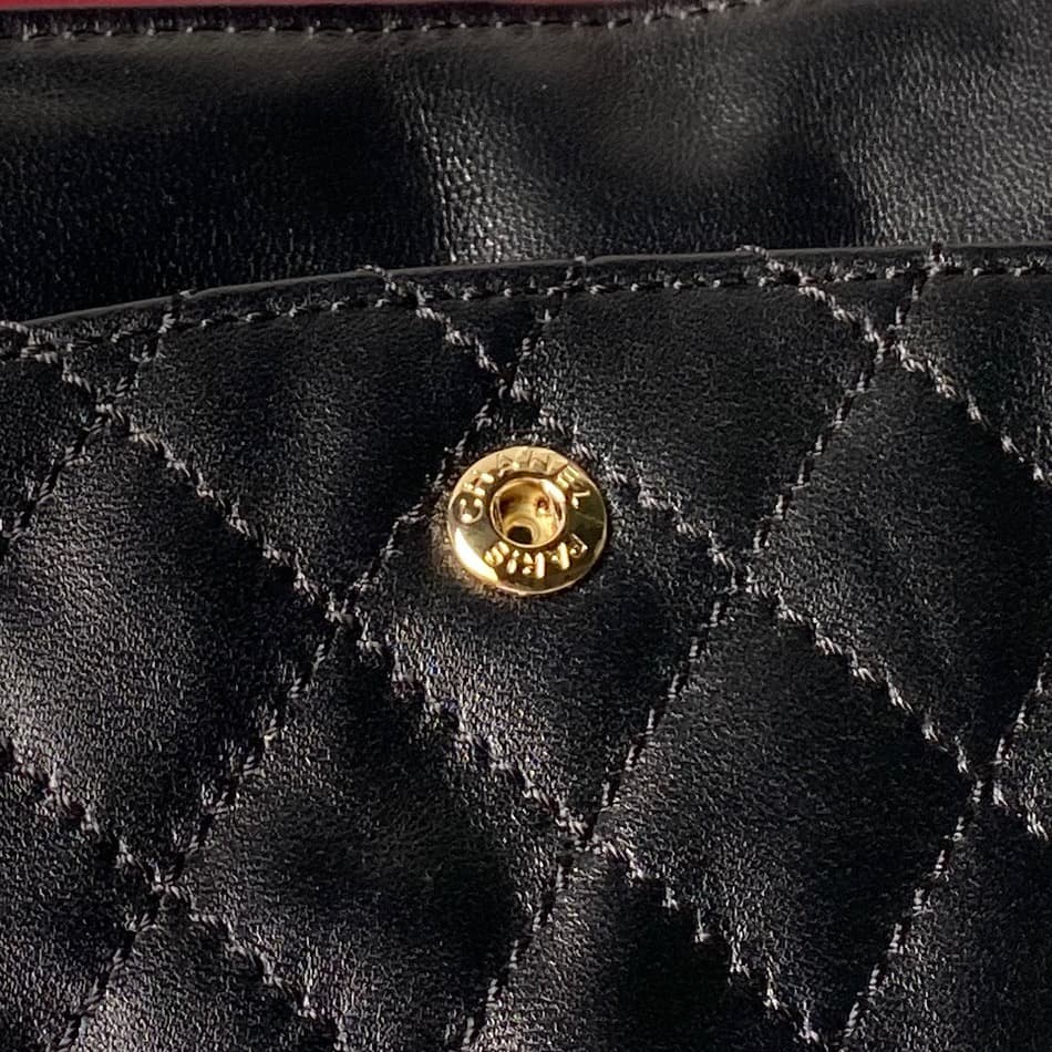 CHANEL Large 2.55 Handbag Aged Calfskin & Gold-Tone Metal Black & Burgundy A37587 A