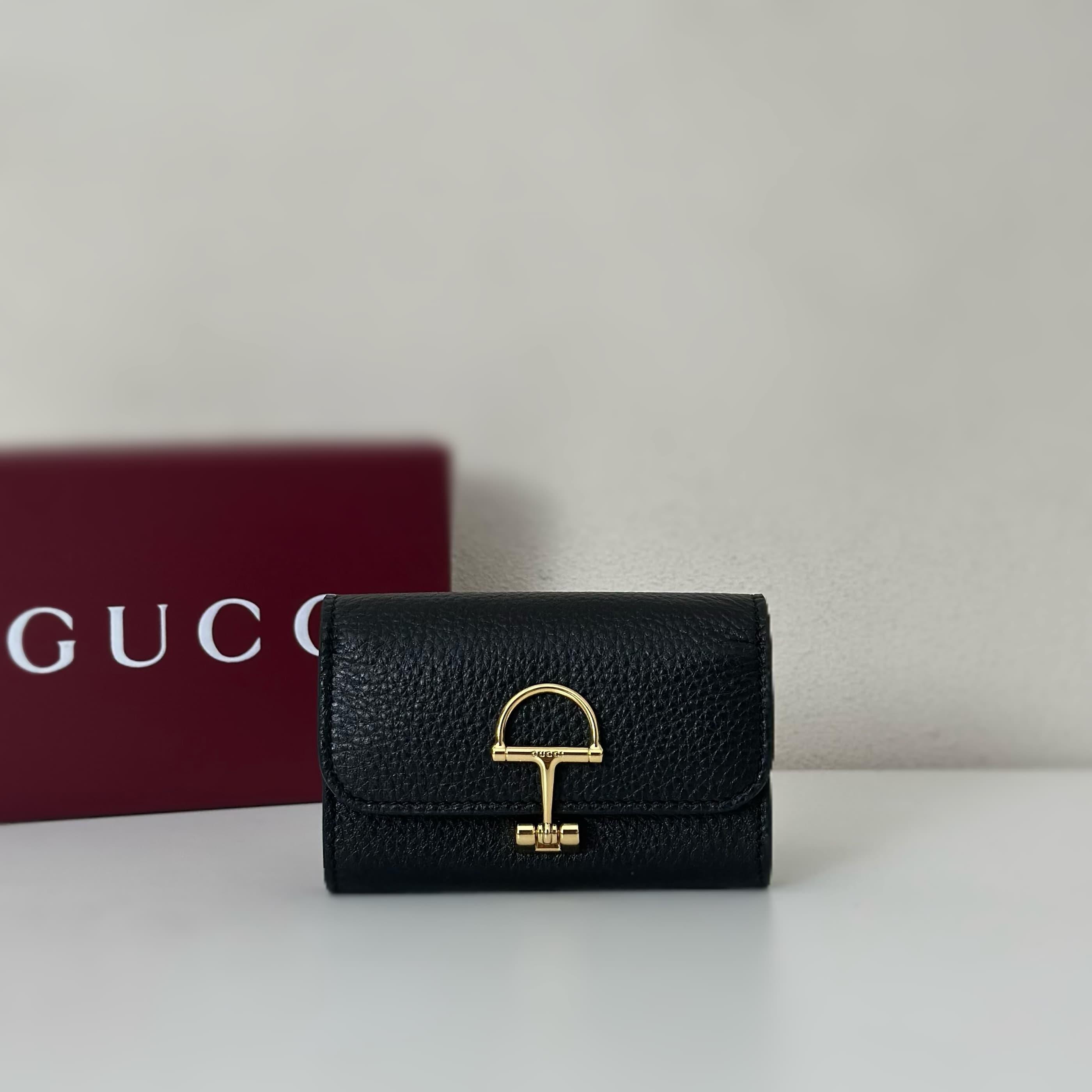 Gucci Softbit card case ‎828148 Black High