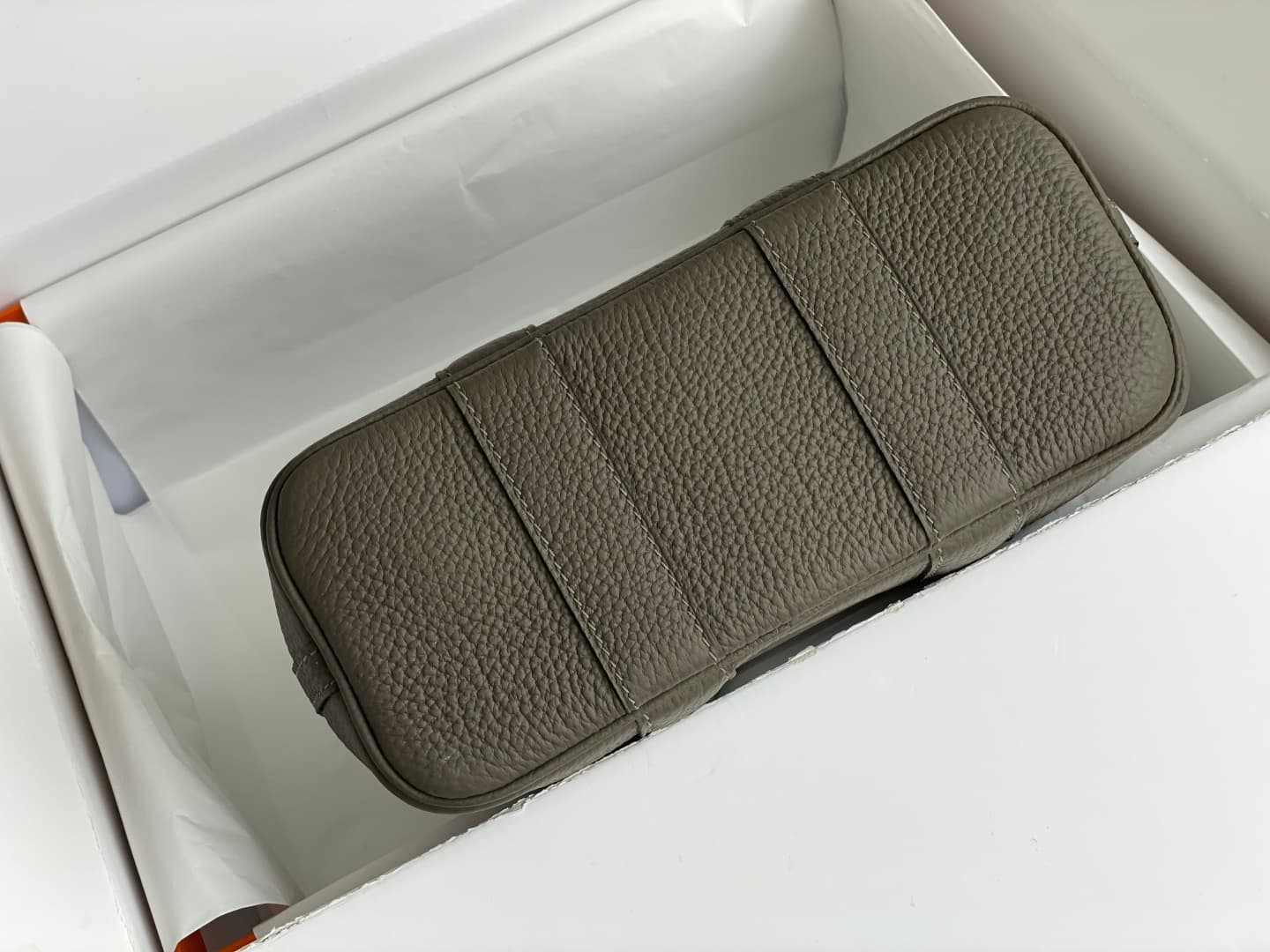 Hermes Garden Party 23 bag in Gris Meyer Togo Leather With Canvas WAX High