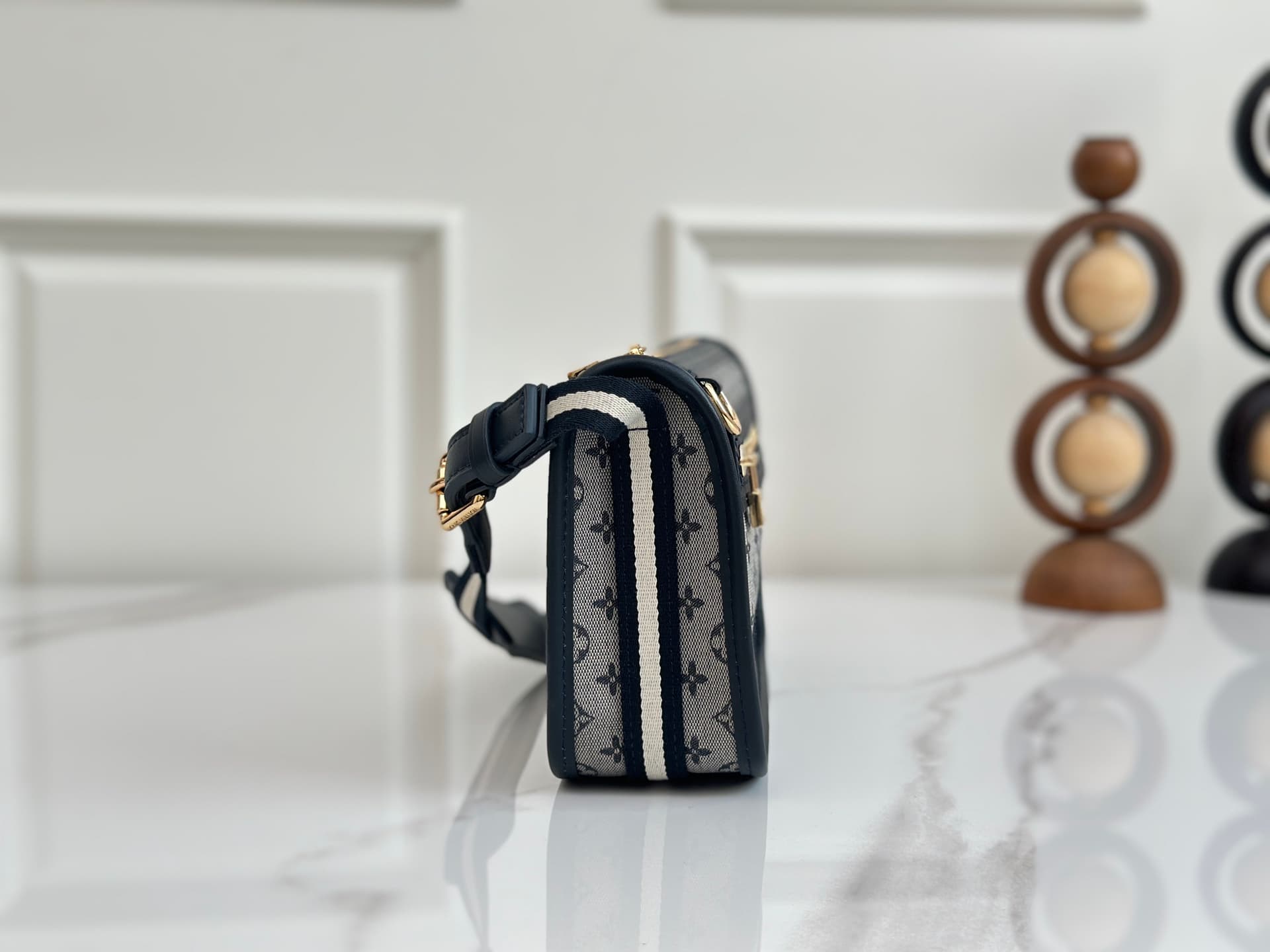 Louis Vuitton Mini Lin Pochette Kathleen Monogram Canvas Grey Blue M92334 High