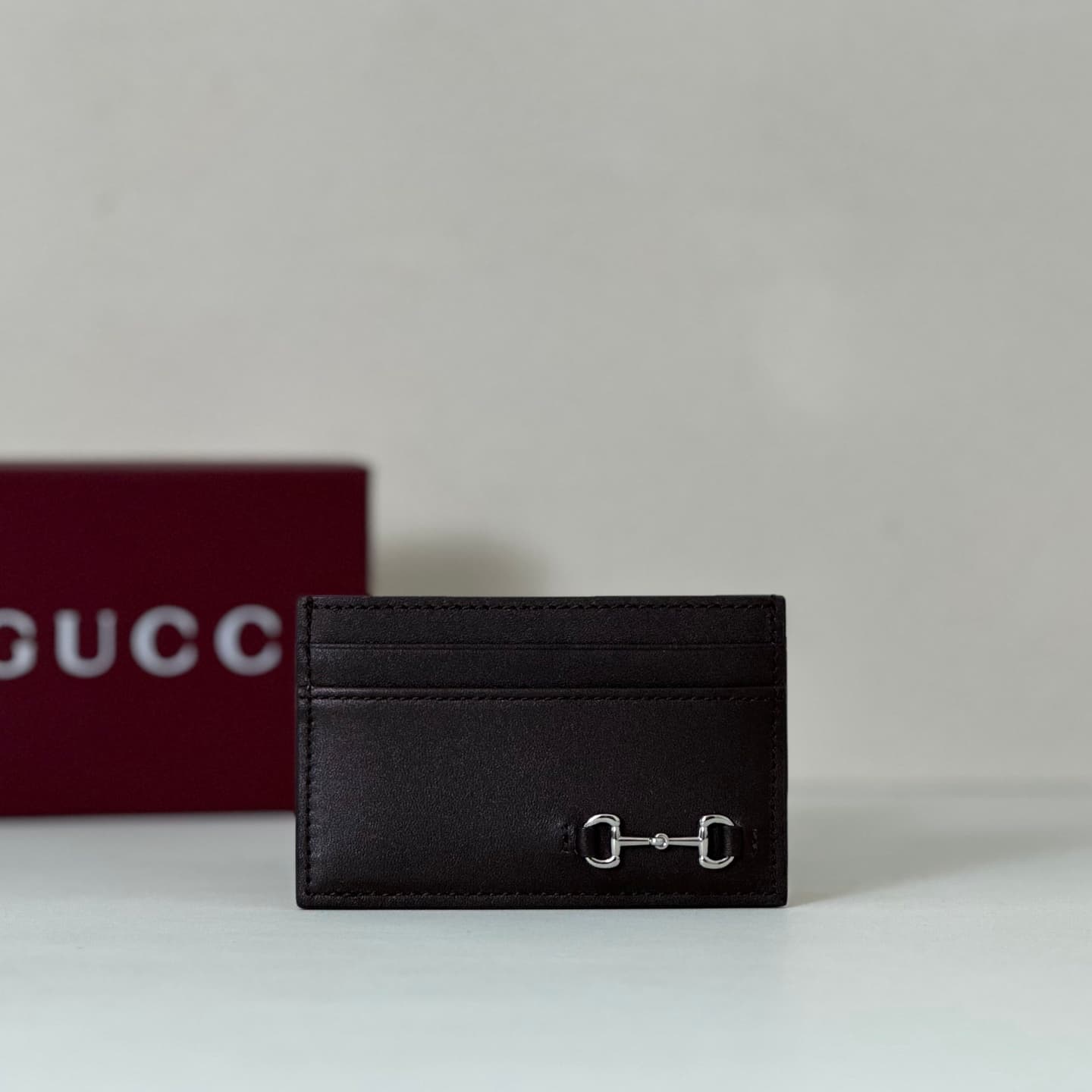 Gucci Card case with Horsebit 846952 dark brown leather High